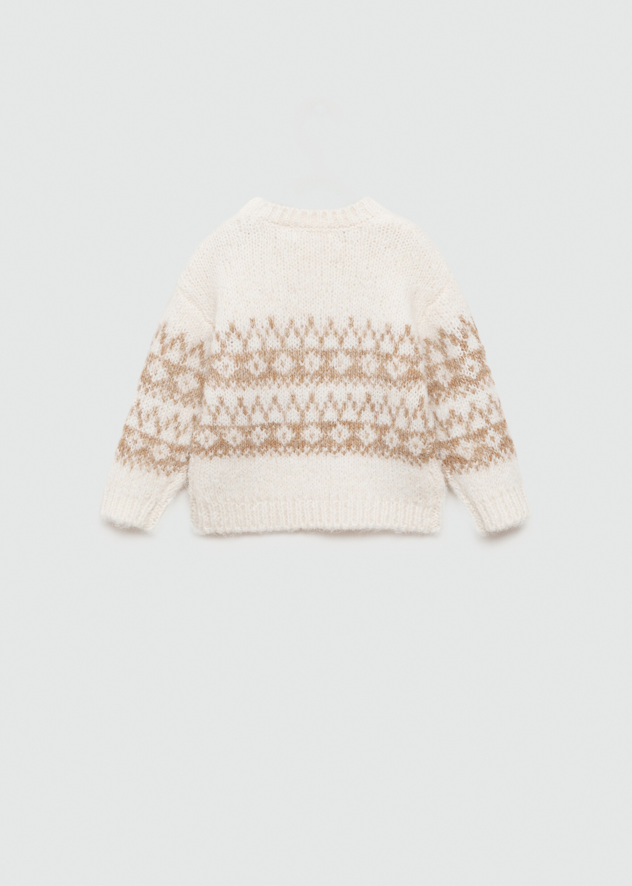 Strickpullover mit Jacquardmuster - Rückseite des Artikels, Cremeweiß. Ref: 77066344-00.