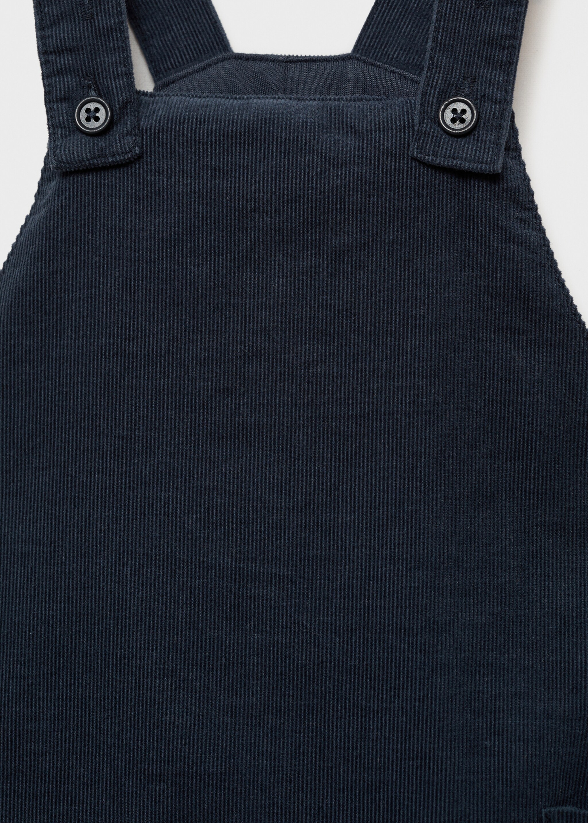 Long corduroy dungarees - Details of the article 8, Dark Navy. Ref: 77066347-00.