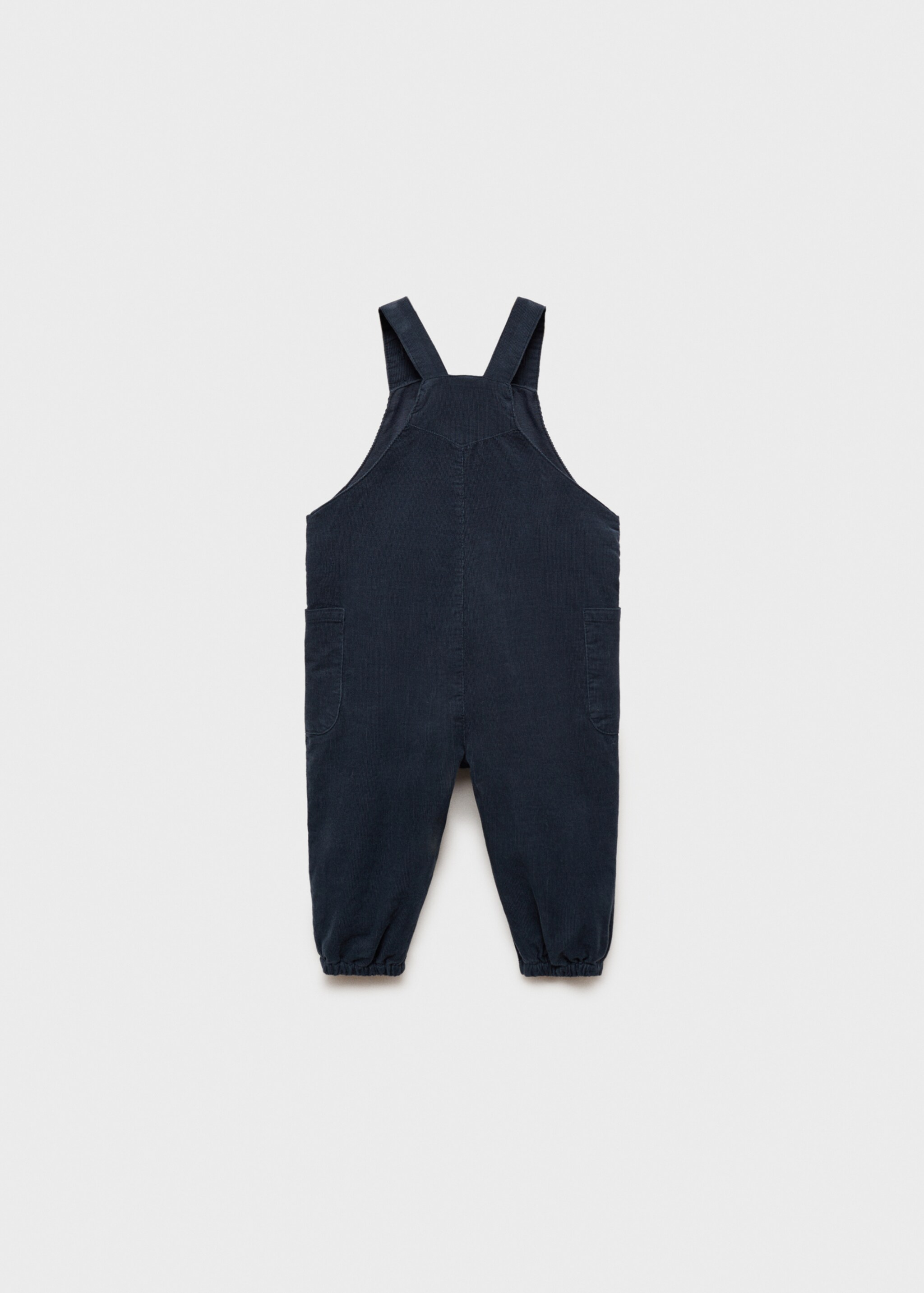 Long corduroy dungarees - Reverse of the article, Dark Navy. Ref: 77066347-00.
