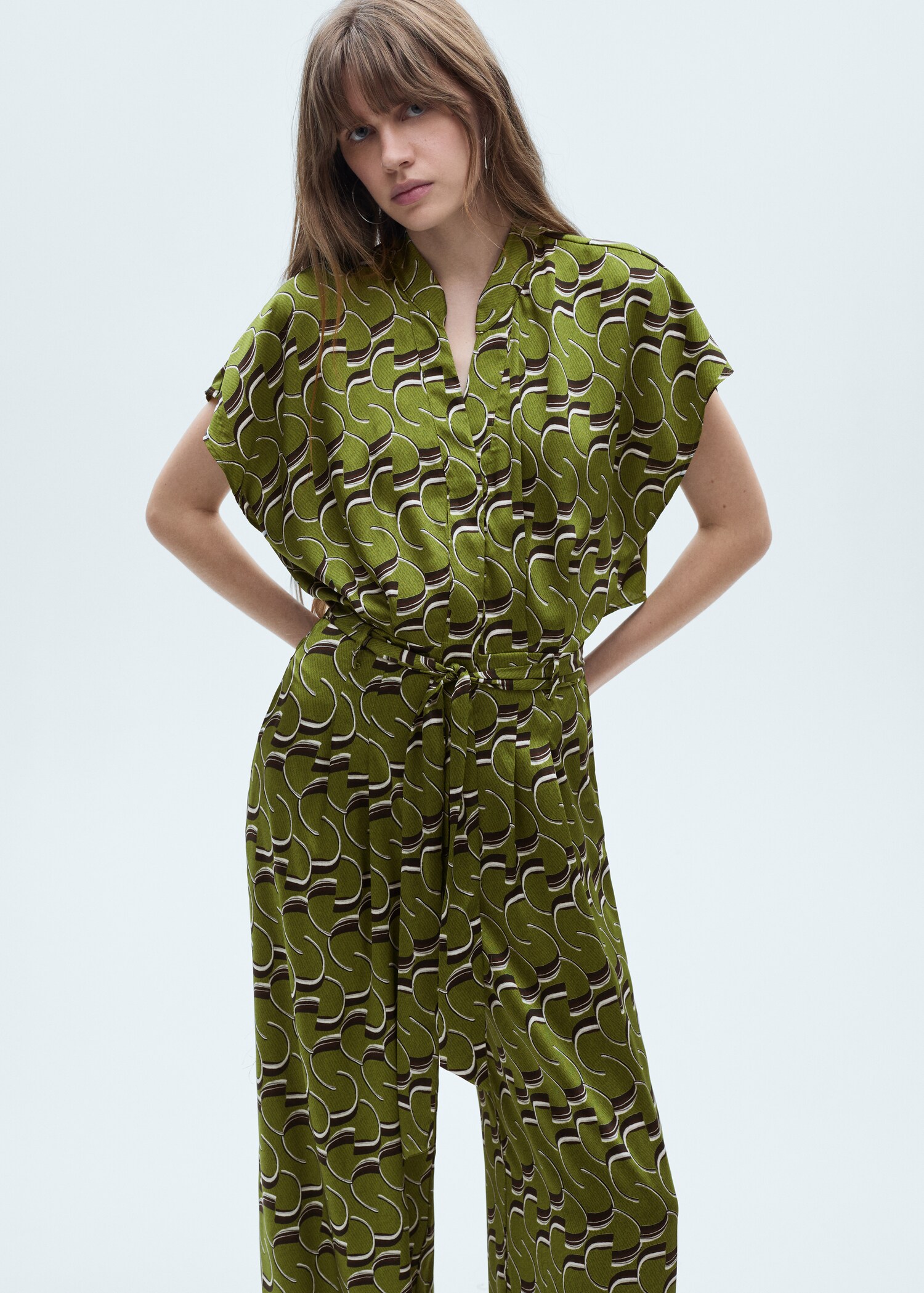 Printed satin jumpsuit - Medium plane