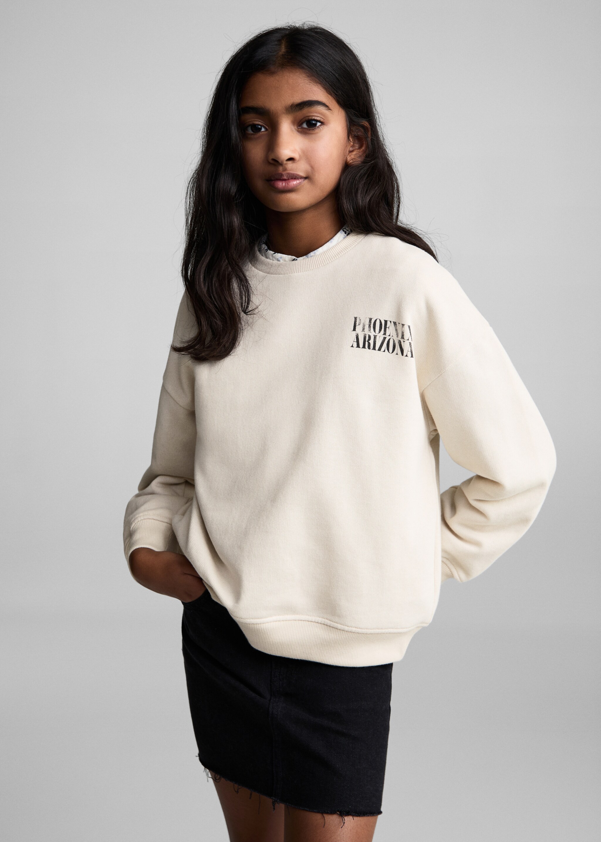 Bedrukt katoenen sweatshirt - Middenvlak
