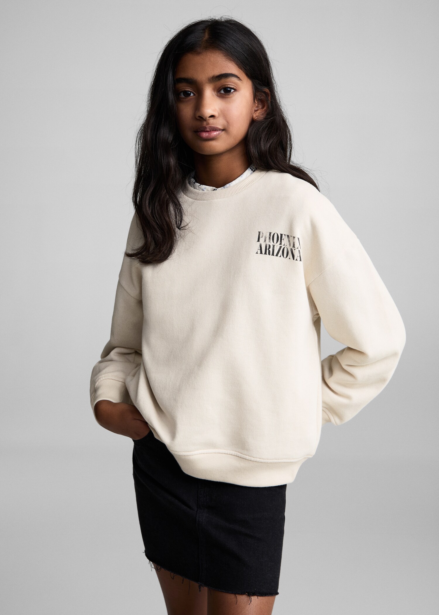 Bedrukt katoenen sweatshirt - Middenvlak