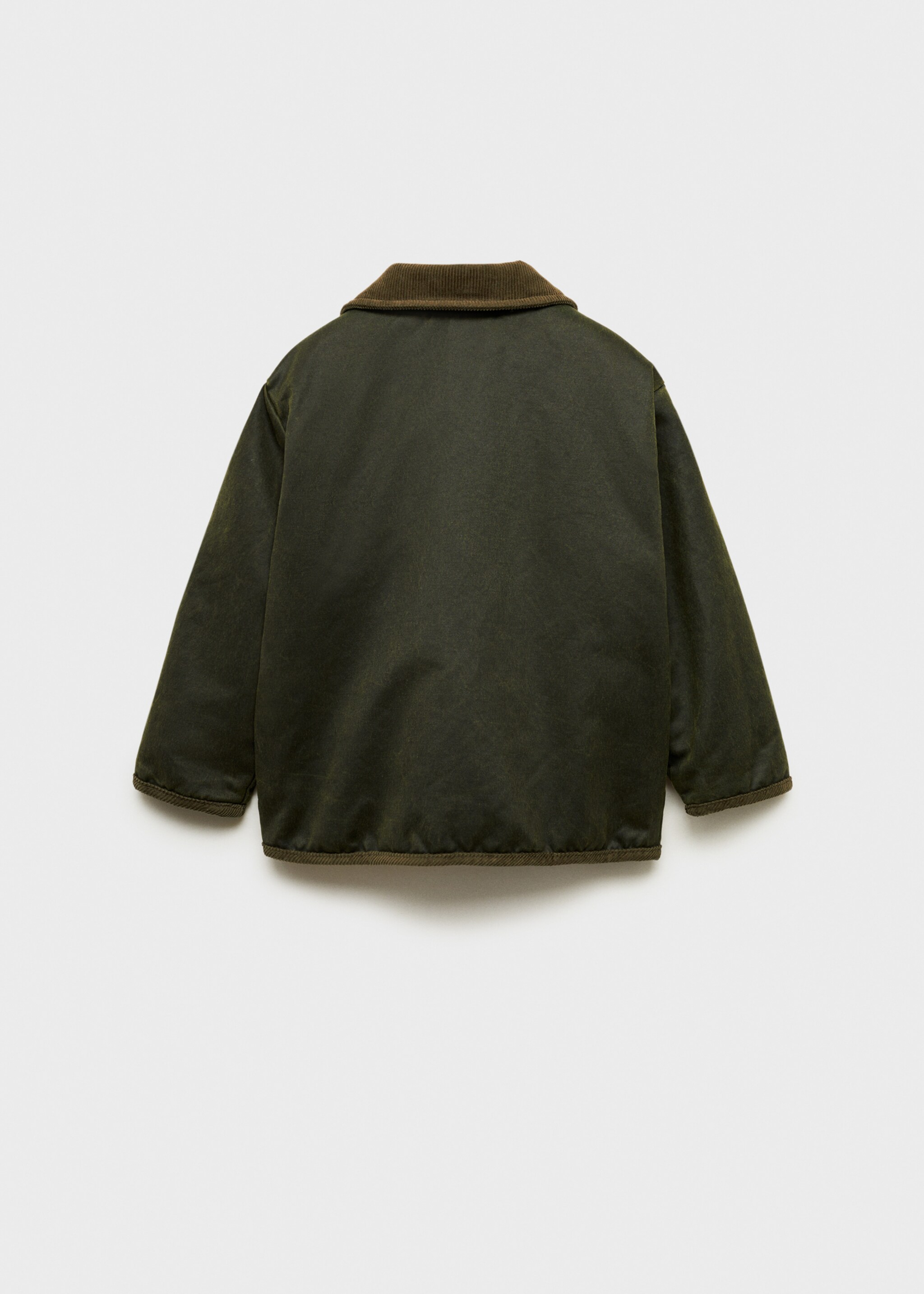 Parka efecto encerado interior borreguito - Reverso del artículo, Khaki. Ref: 77066720-00.