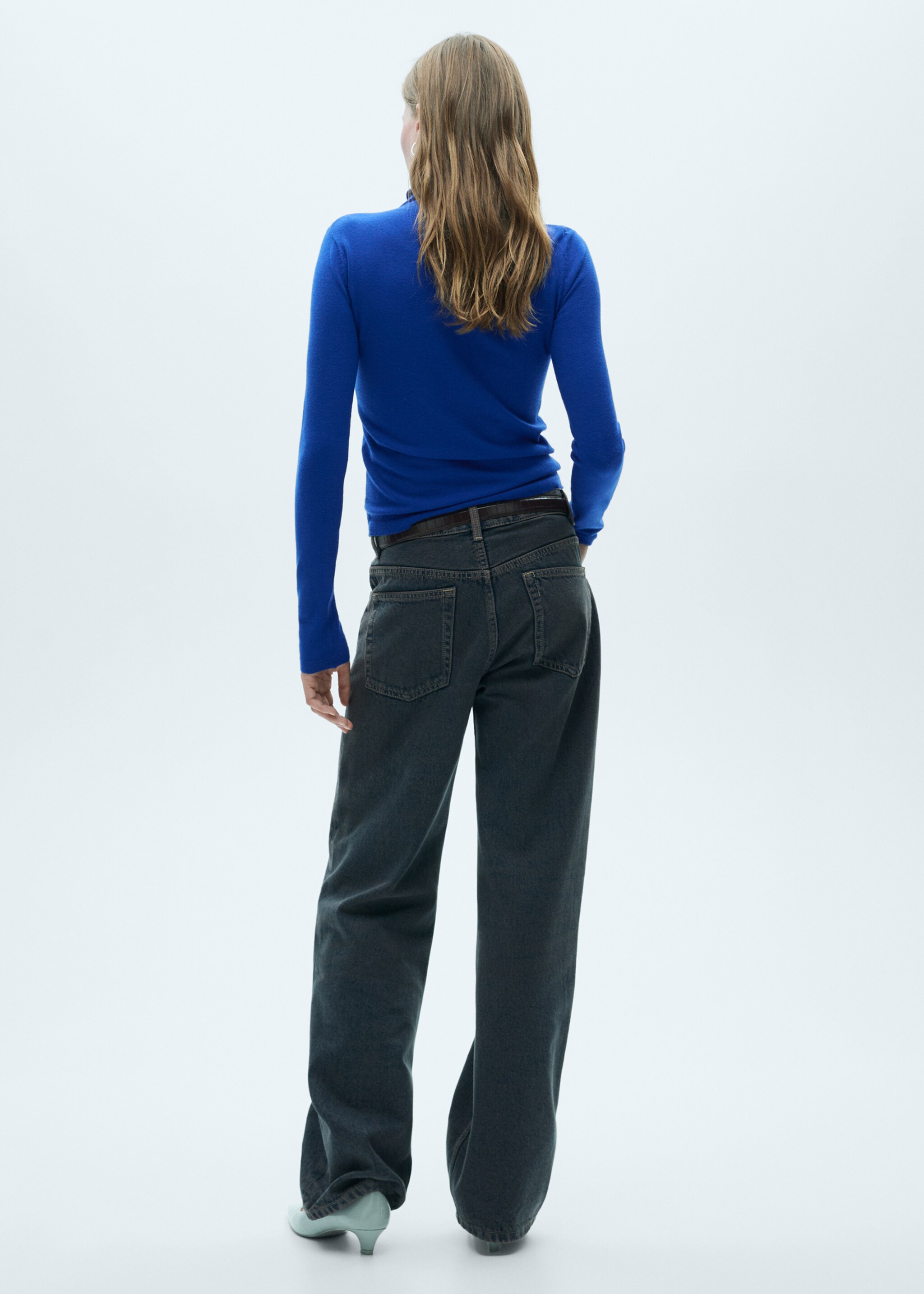 Perkins-neck sweater - Reverse of the article, Vibrant blue. Ref: 77066722-00.
