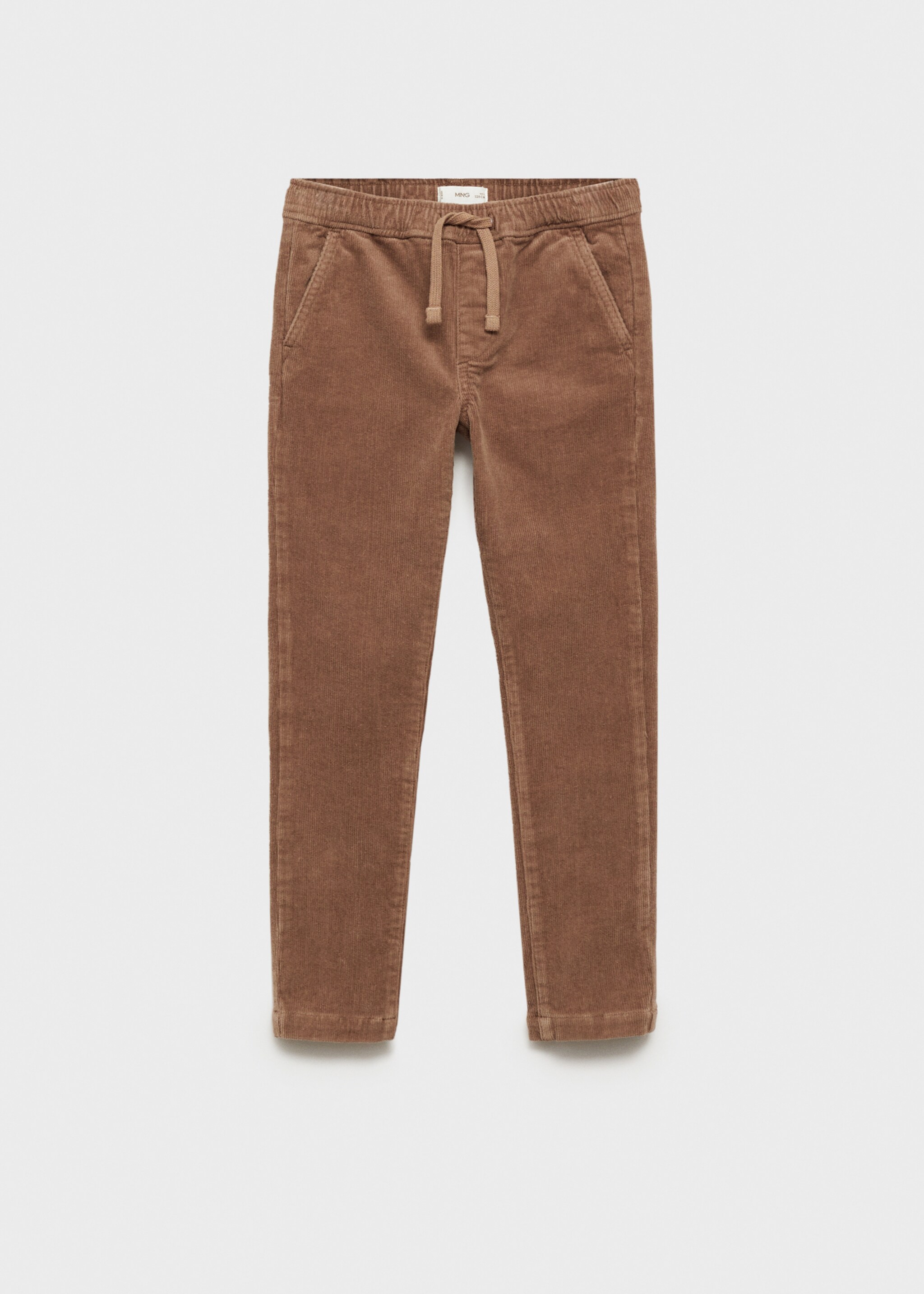 Corduroy trousers with elastic waist - Article without model, Brown. Ref: 77066723-00.