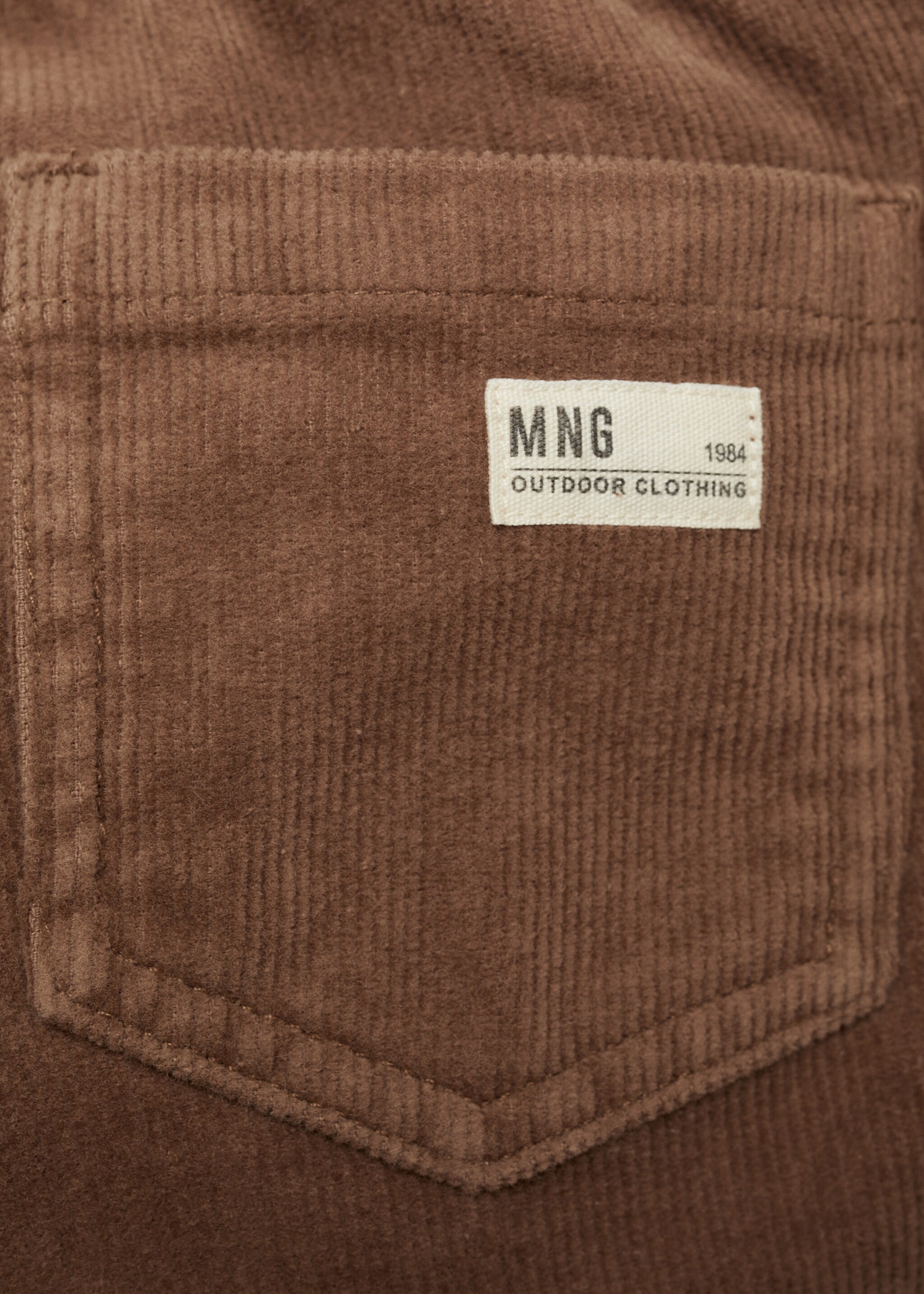 Corduroy trousers with elastic waist - Details of the article 0, Brown. Ref: 77066723-00.