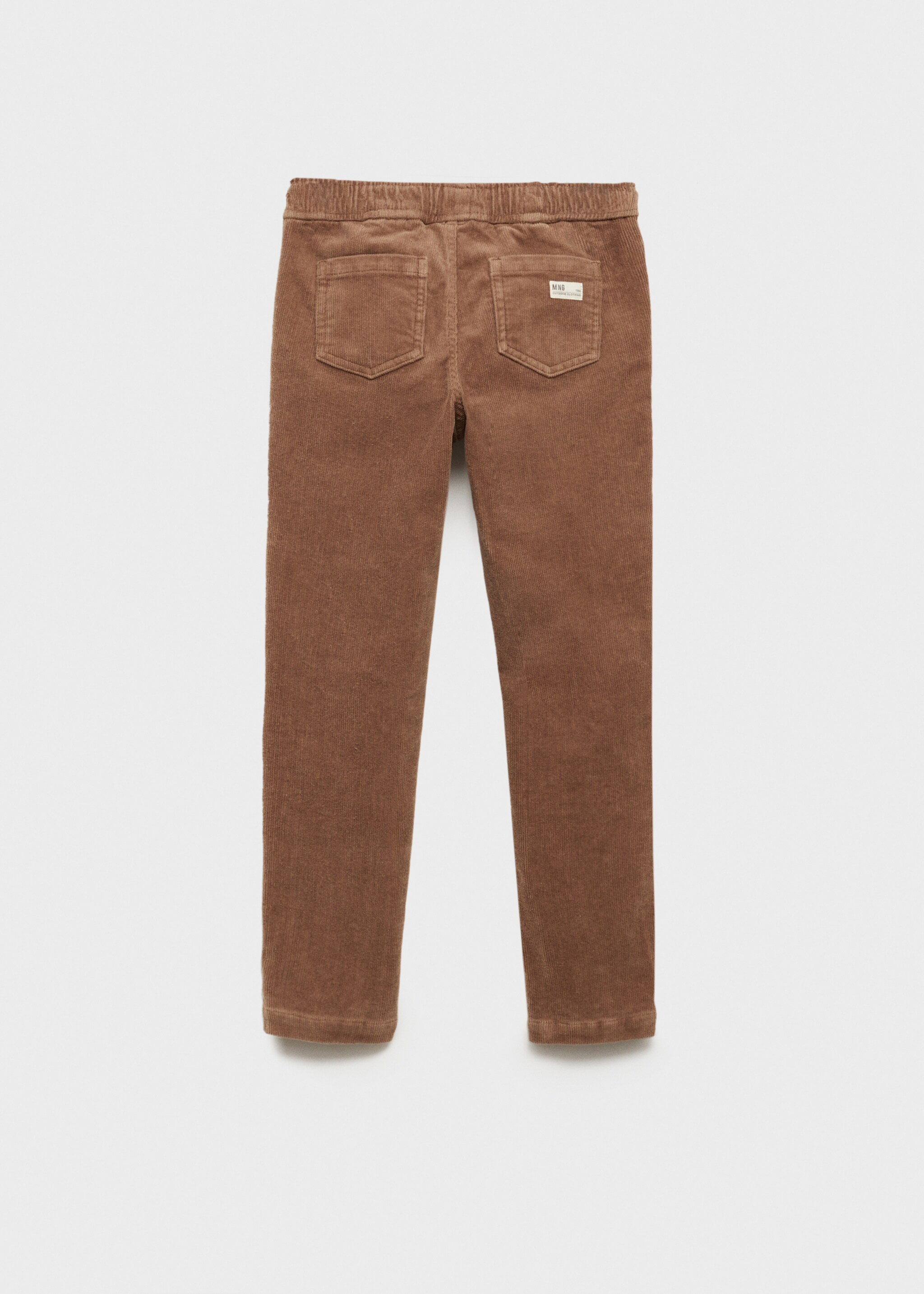 Corduroy trousers with elastic waist - Reverse of the article, Brown. Ref: 77066723-00.