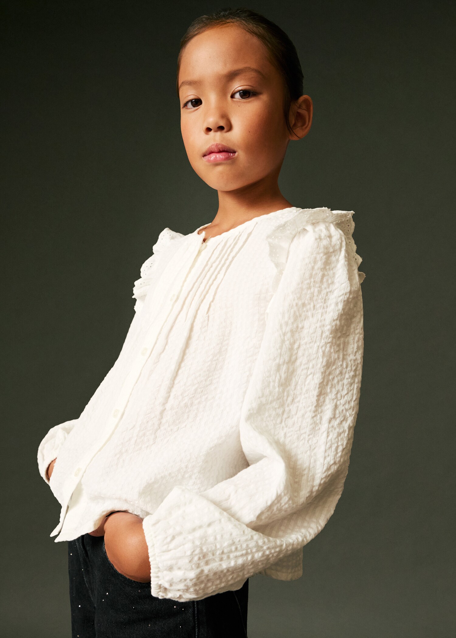 Frills embroidered shirt - Details of the article 5