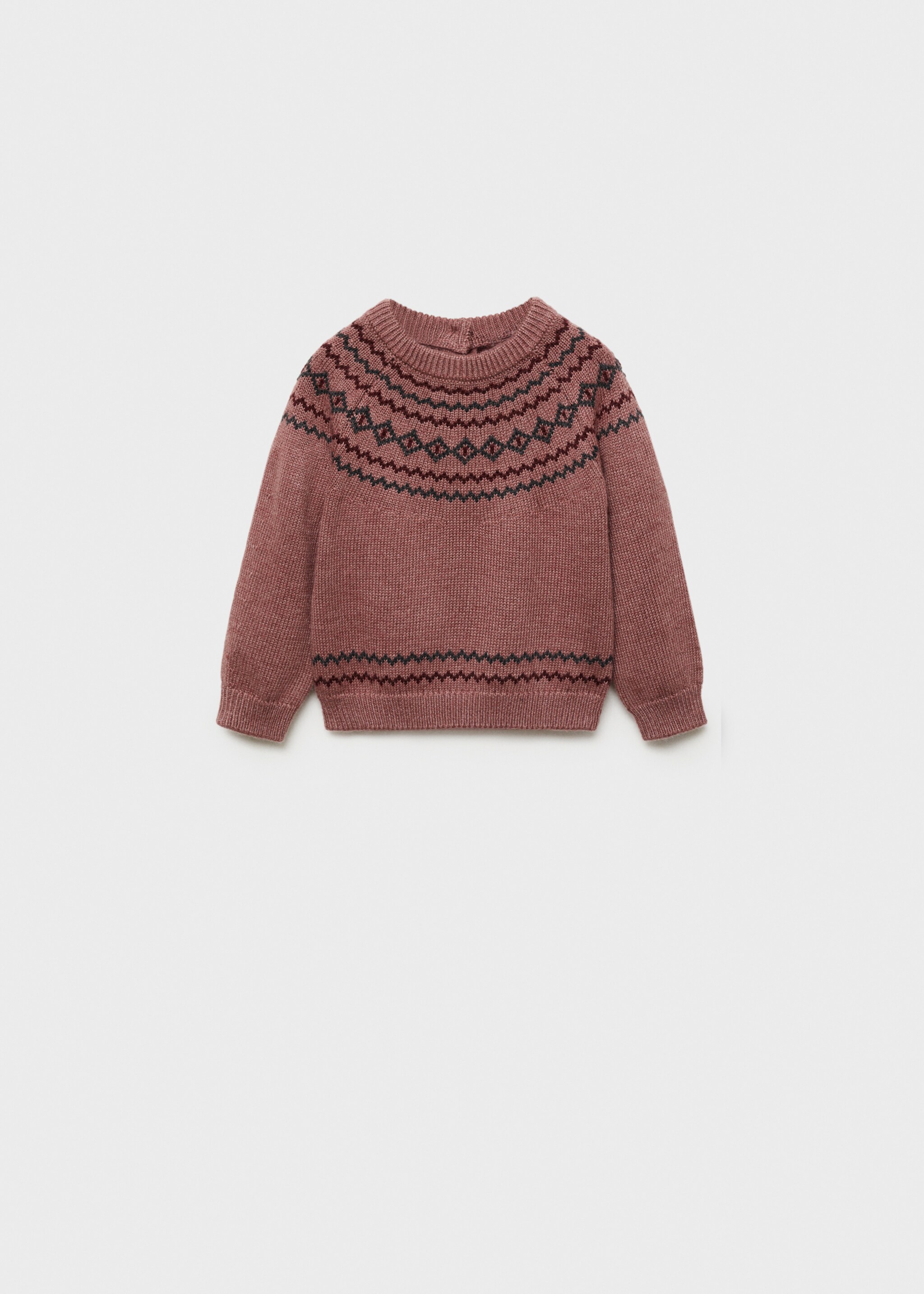 Jacquard-Pullover - Artikel ohne Model, Bordeaux. Ref: 77066735-00.