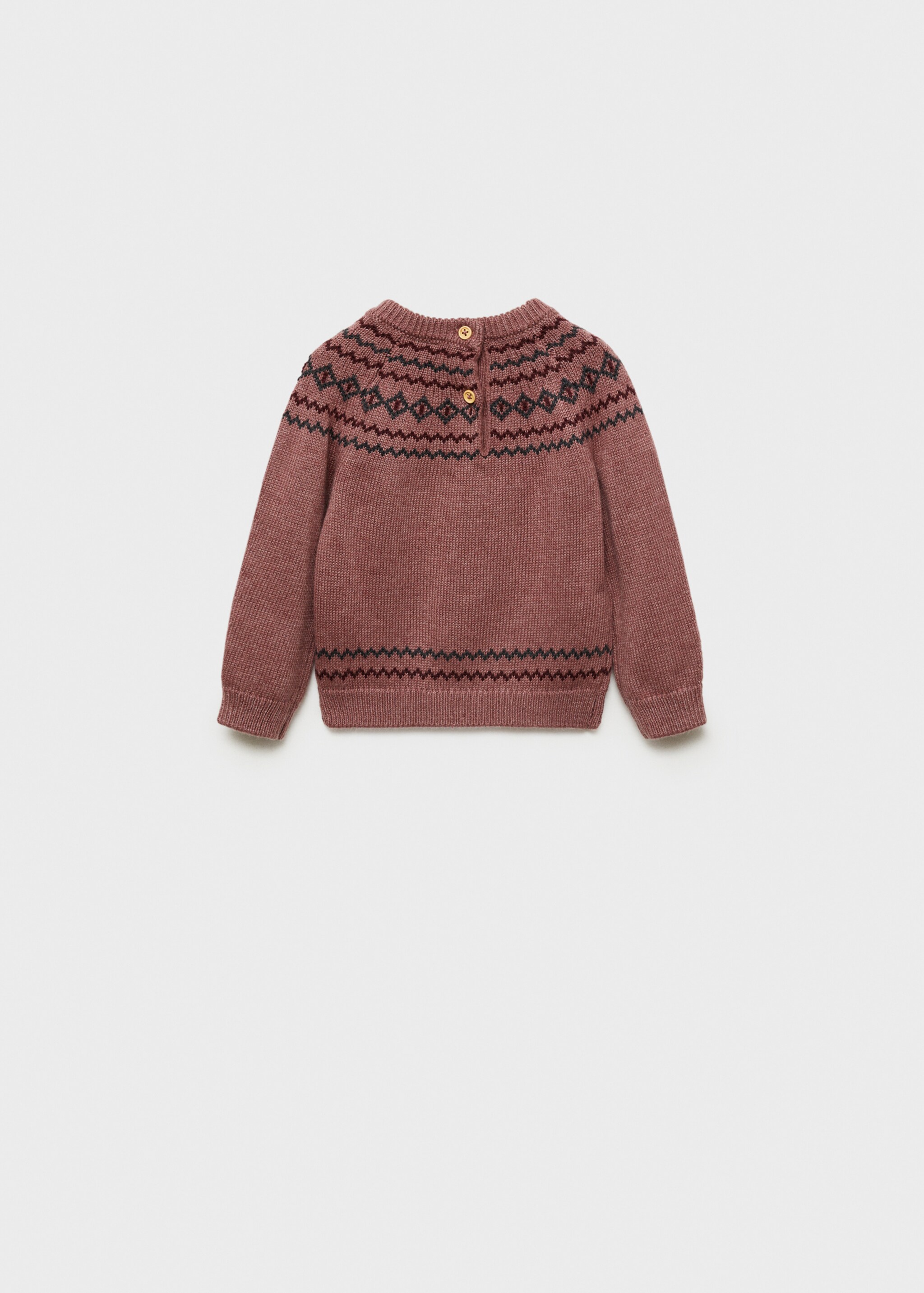 Jacquard-Pullover - Rückseite des Artikels, Bordeaux. Ref: 77066735-00.