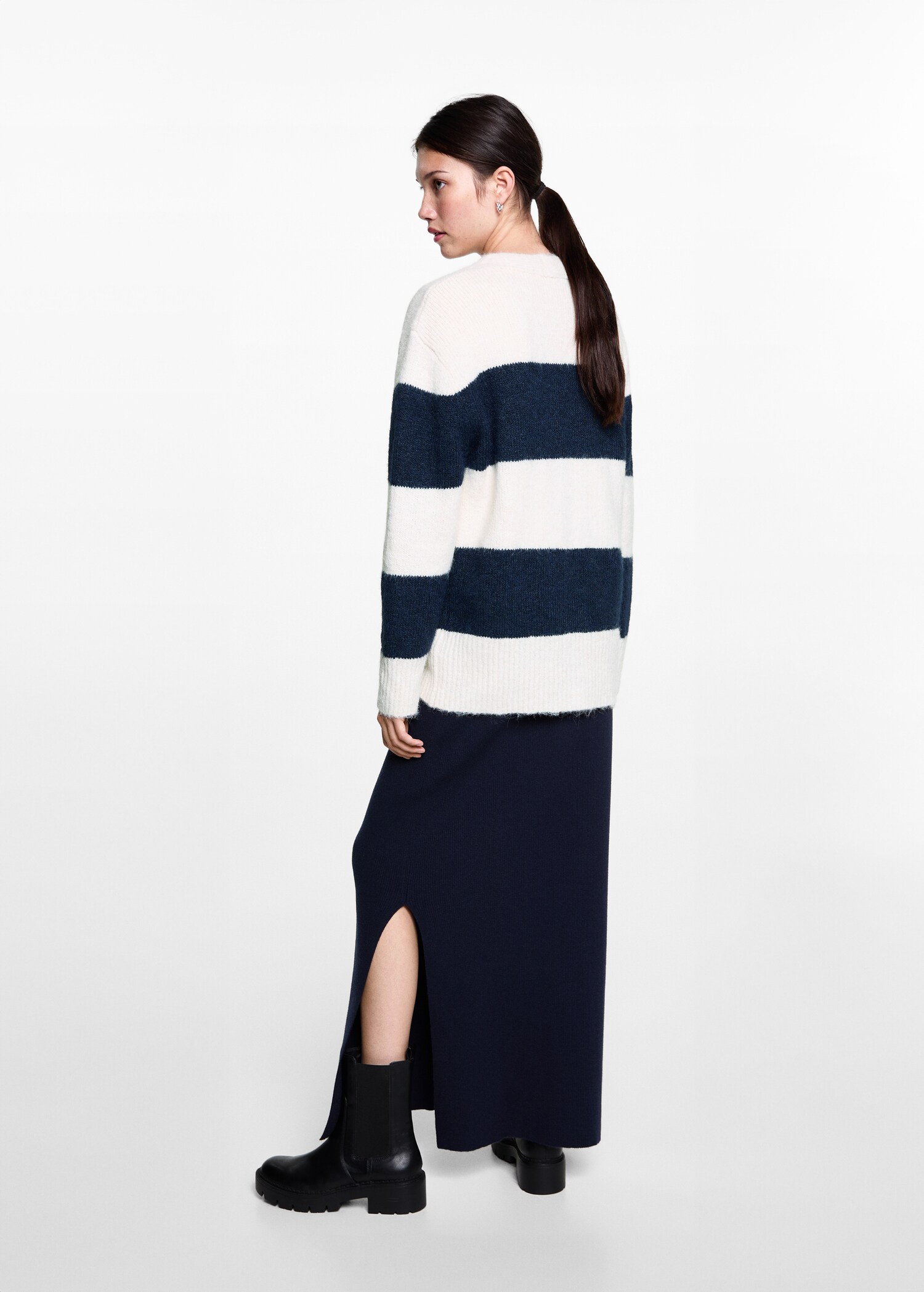 Cardigan maille rayures - Verso de l’article