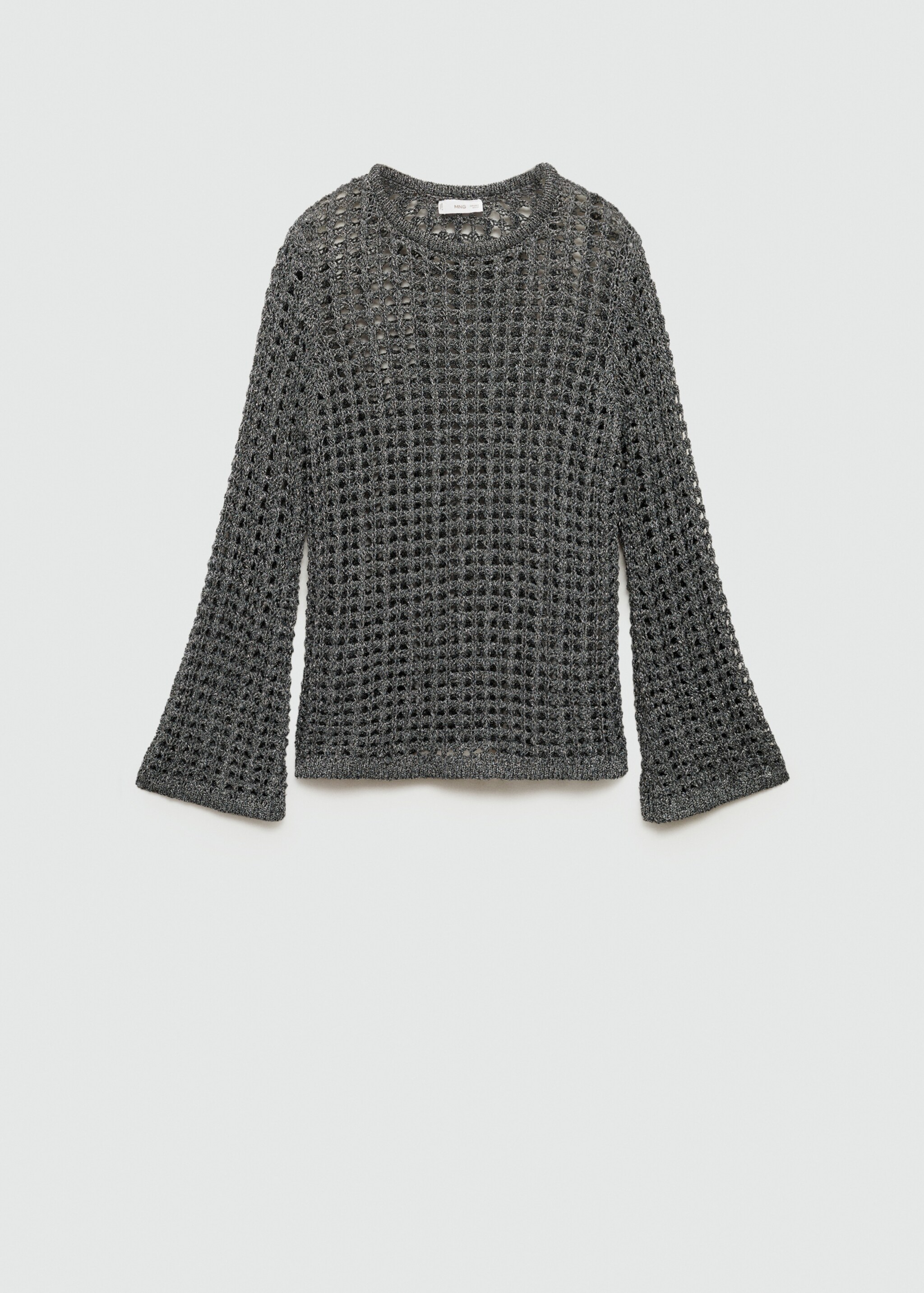 Openwork lurex sweater - Article without model, Silver. Ref: 77066741-00.