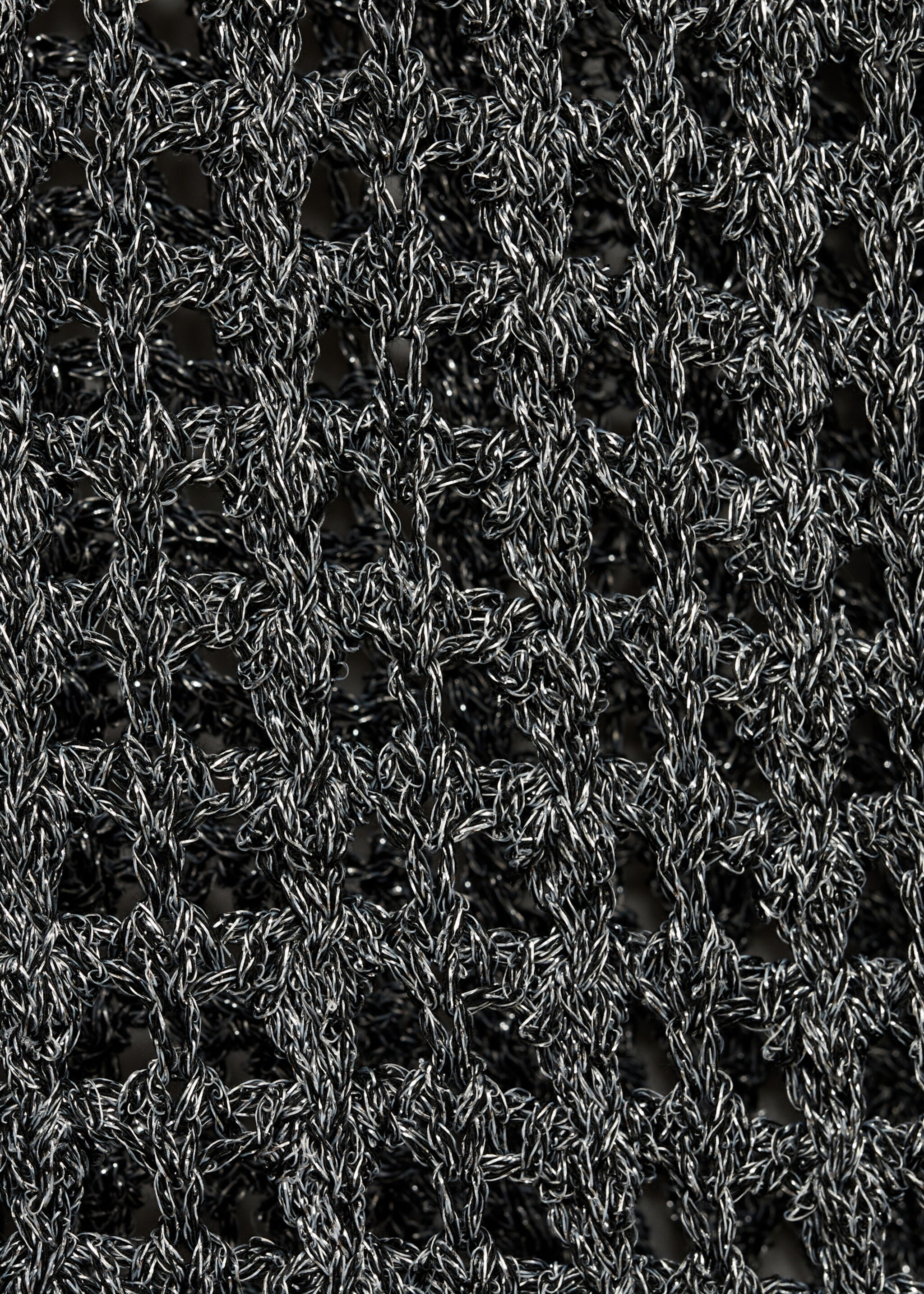 Openwork lurex sweater - Details of the article 0, Silver. Ref: 77066741-00.
