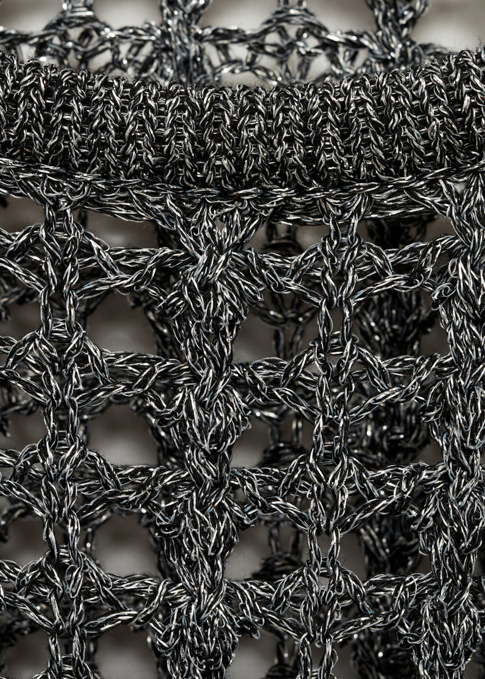 Openwork lurex sweater - Details of the article 8, Silver. Ref: 77066741-00.