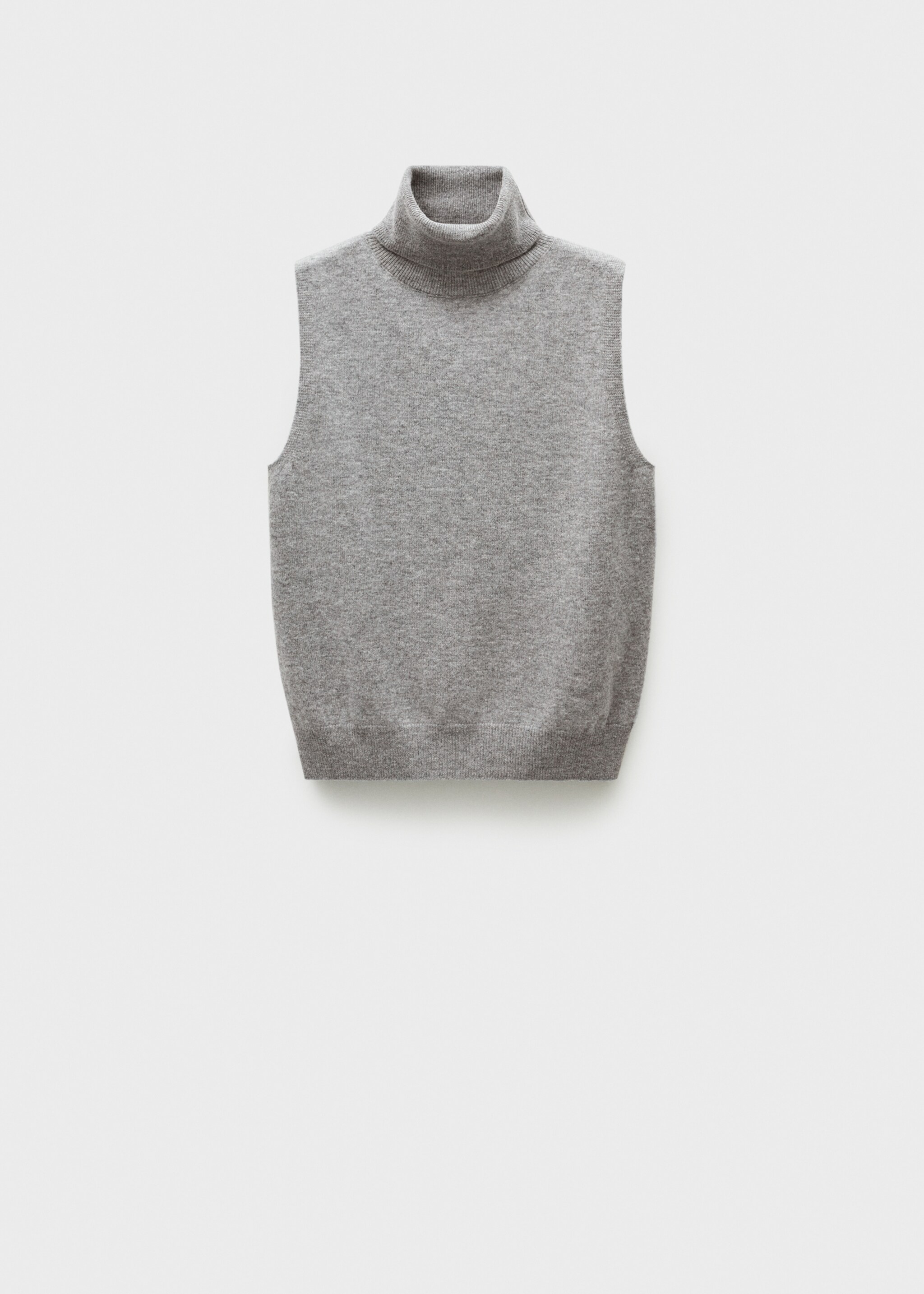Wool turtleneck top - Article without model, Medium Heather Grey. Ref: 77066743-00.