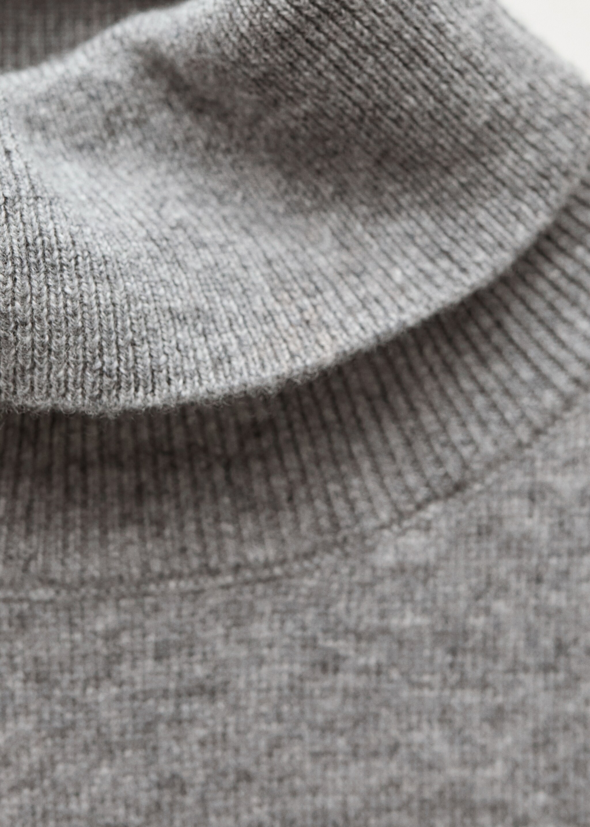 Wool turtleneck top - Details of the article 8, Medium Heather Grey. Ref: 77066743-00.