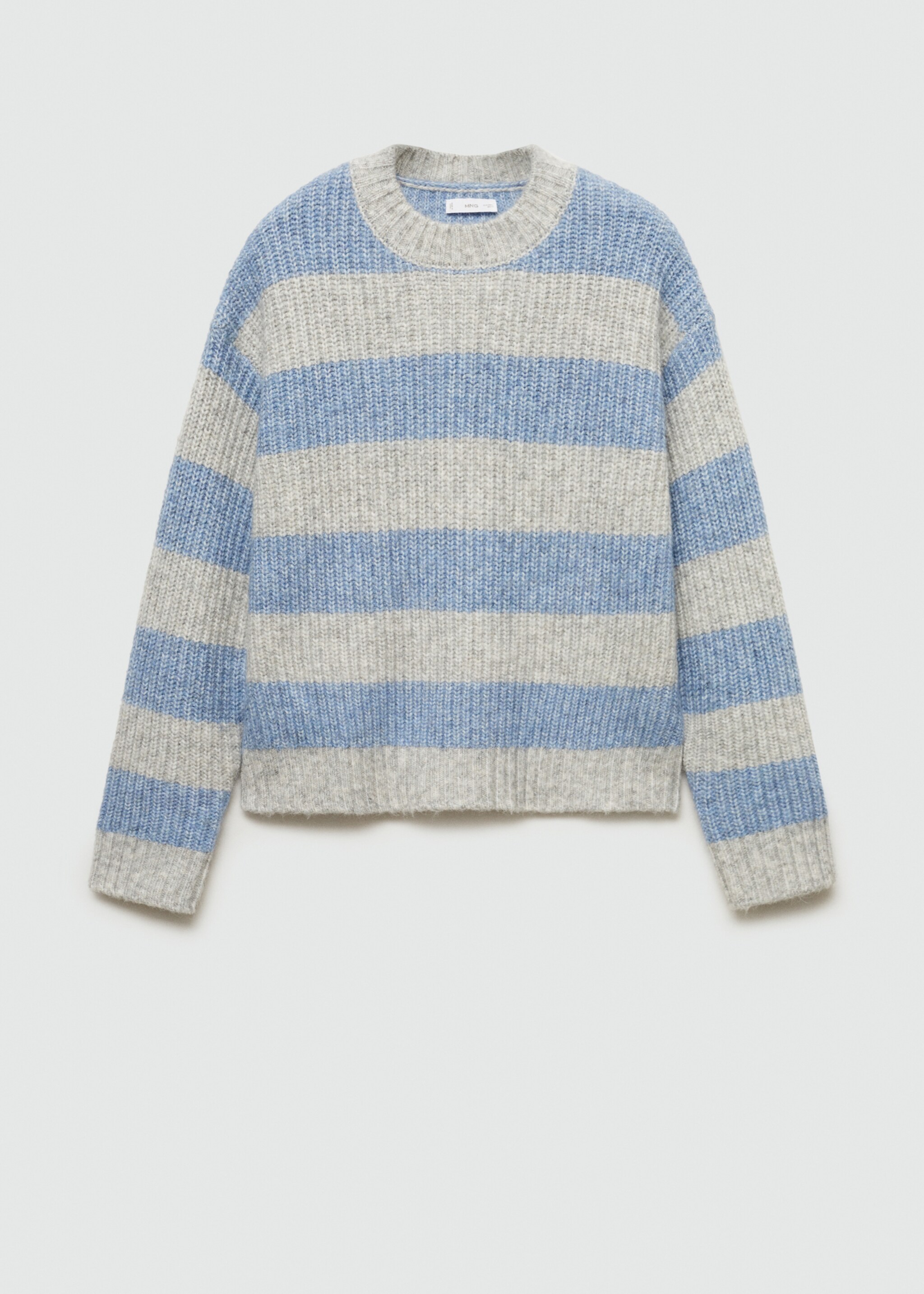 Knit striped sweater - Article without model, Sky Blue. Ref: 77066744-00.