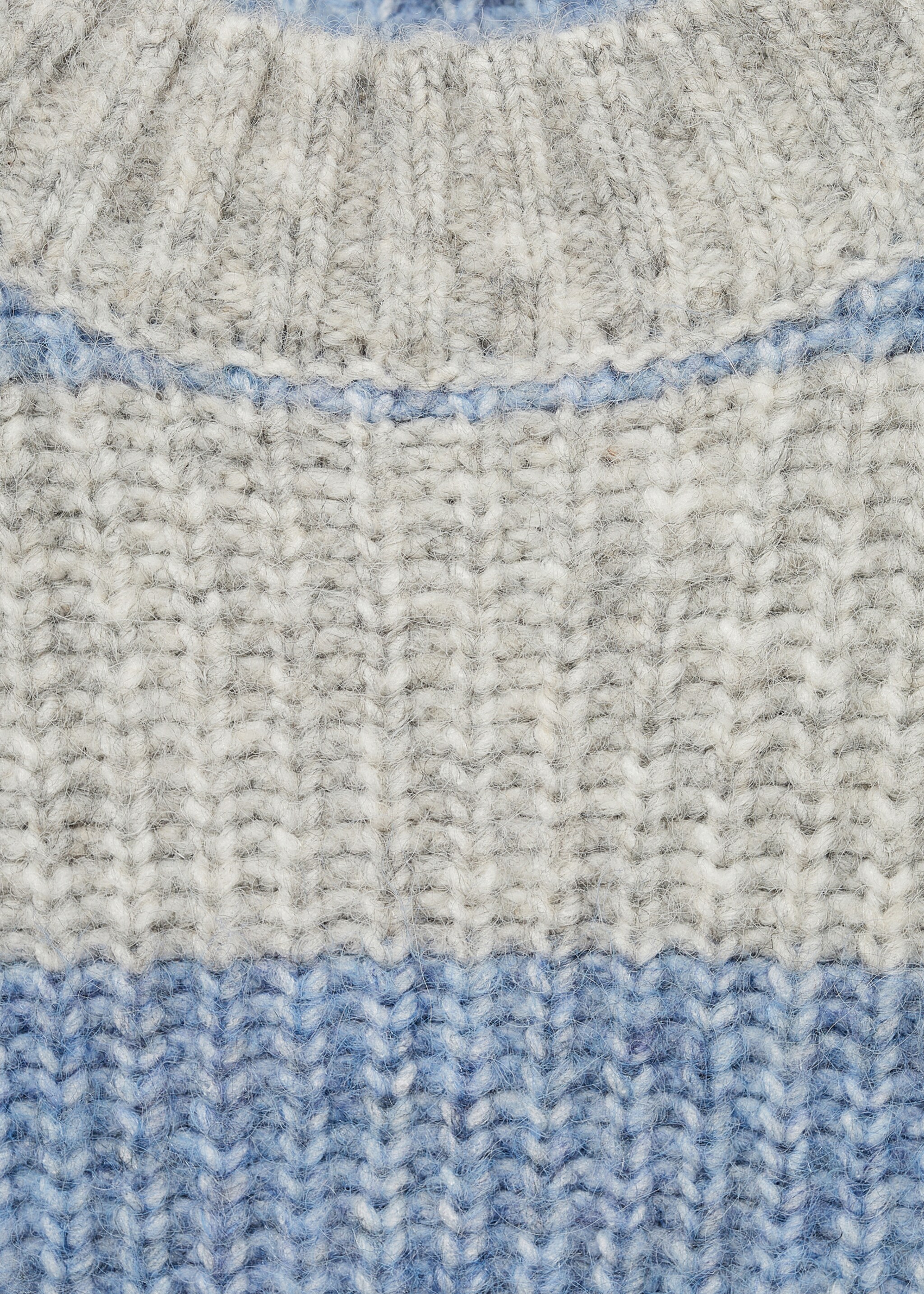 Knit striped sweater - Details of the article 8, Sky Blue. Ref: 77066744-00.