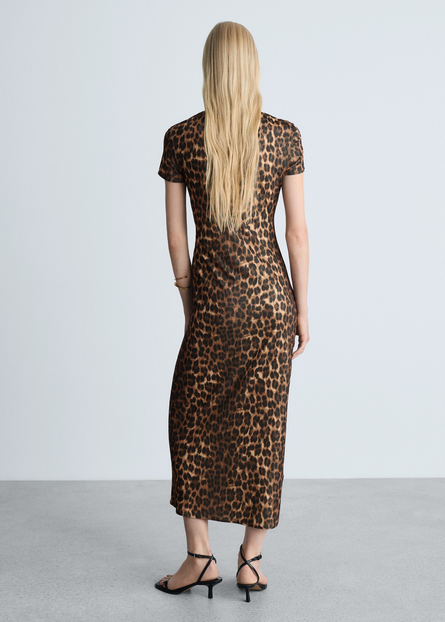 Leopard-print dress with ruffled details - Reverse of the article