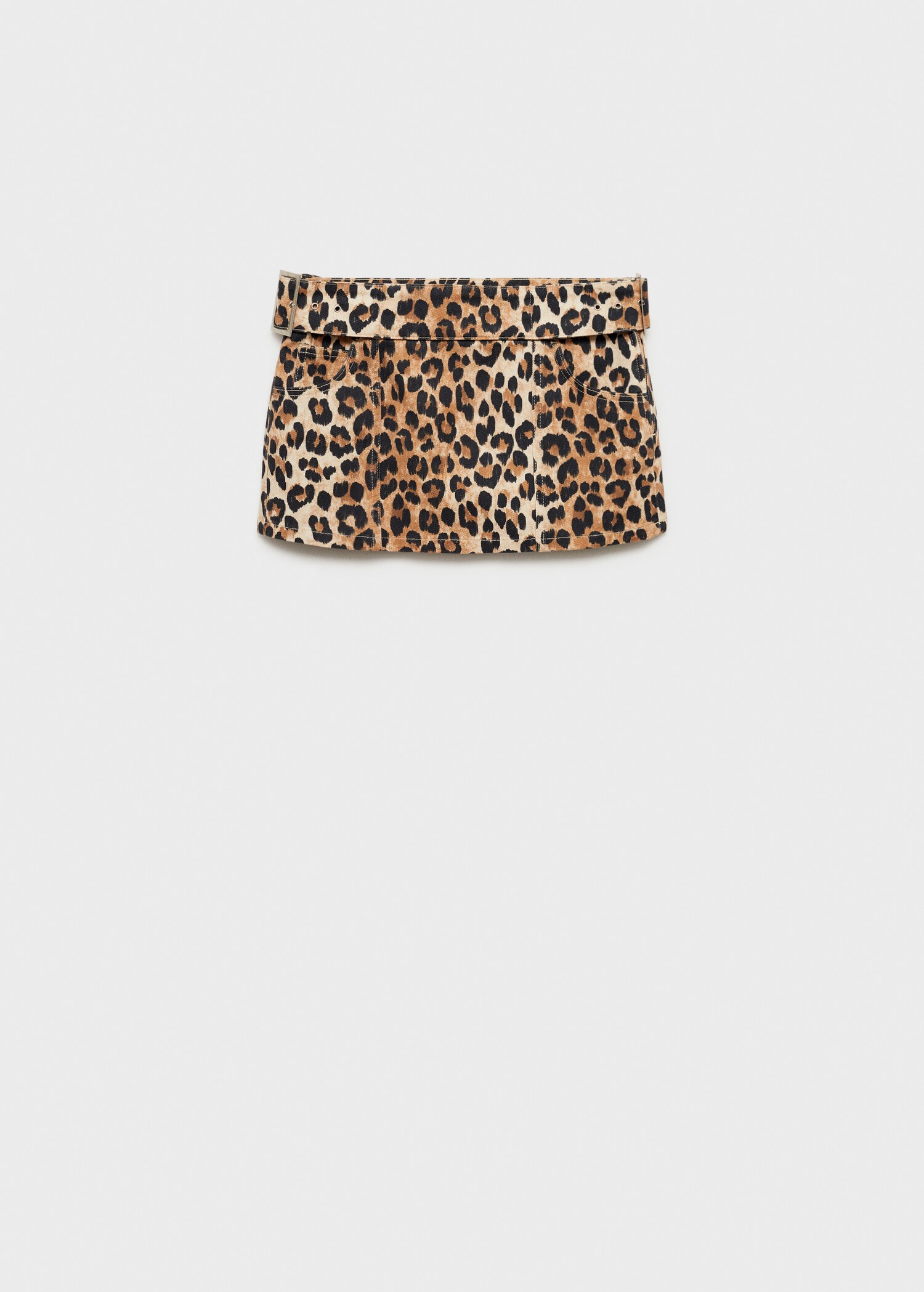 Leopard-print denim mini-skirt - Article without model