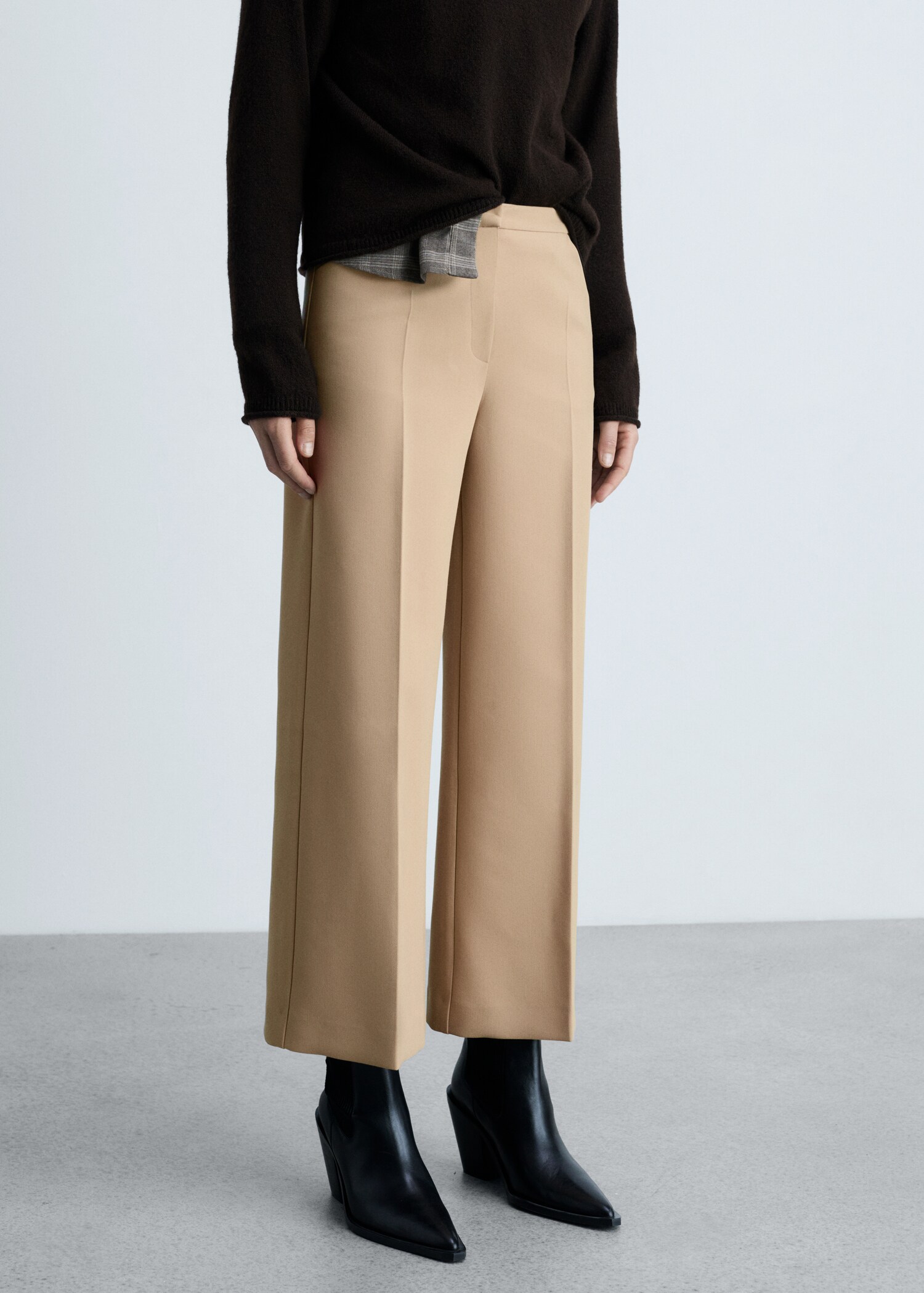 Wideleg pleated trousers - Medium plane