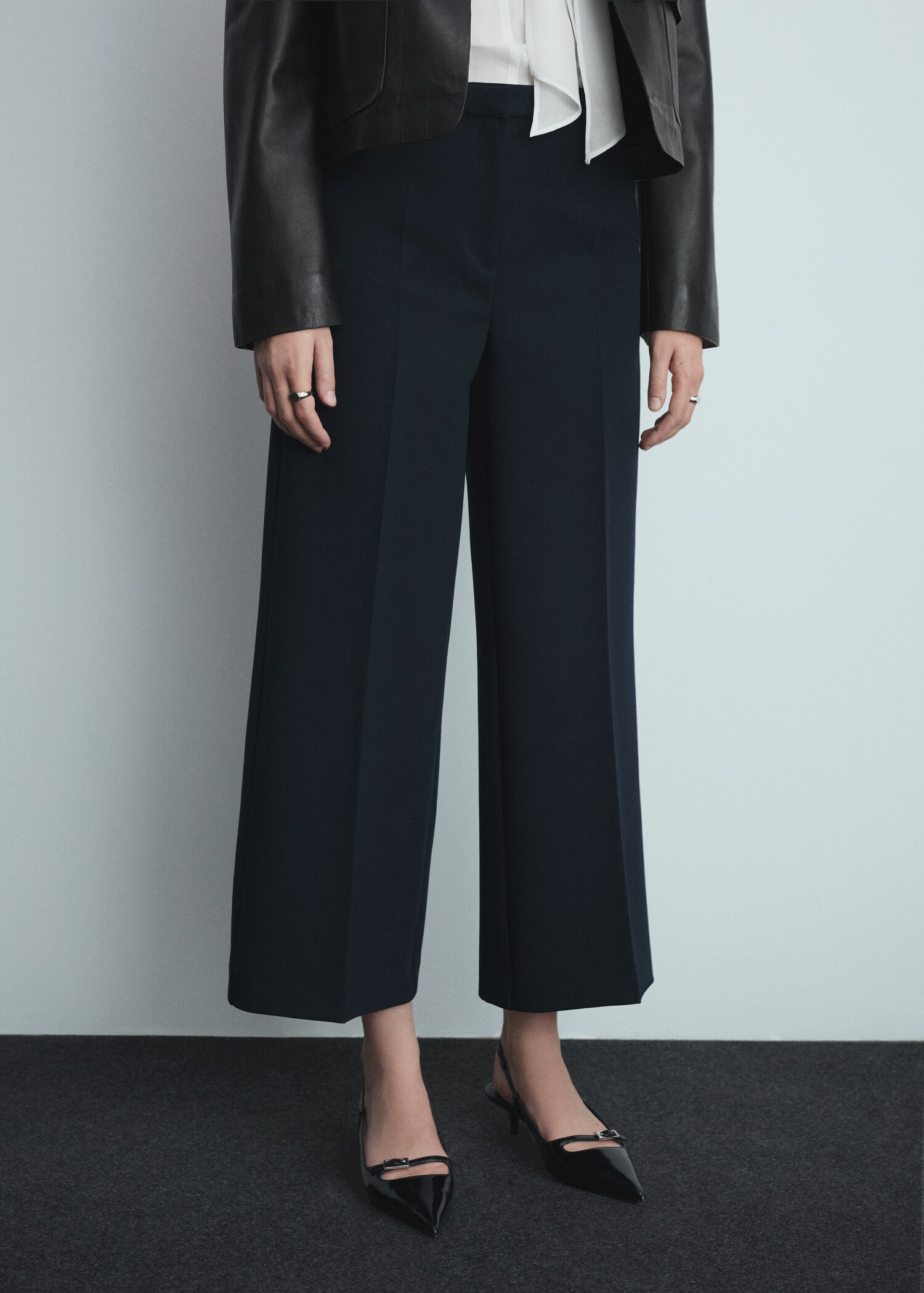 Wideleg pleated trousers - Medium plane