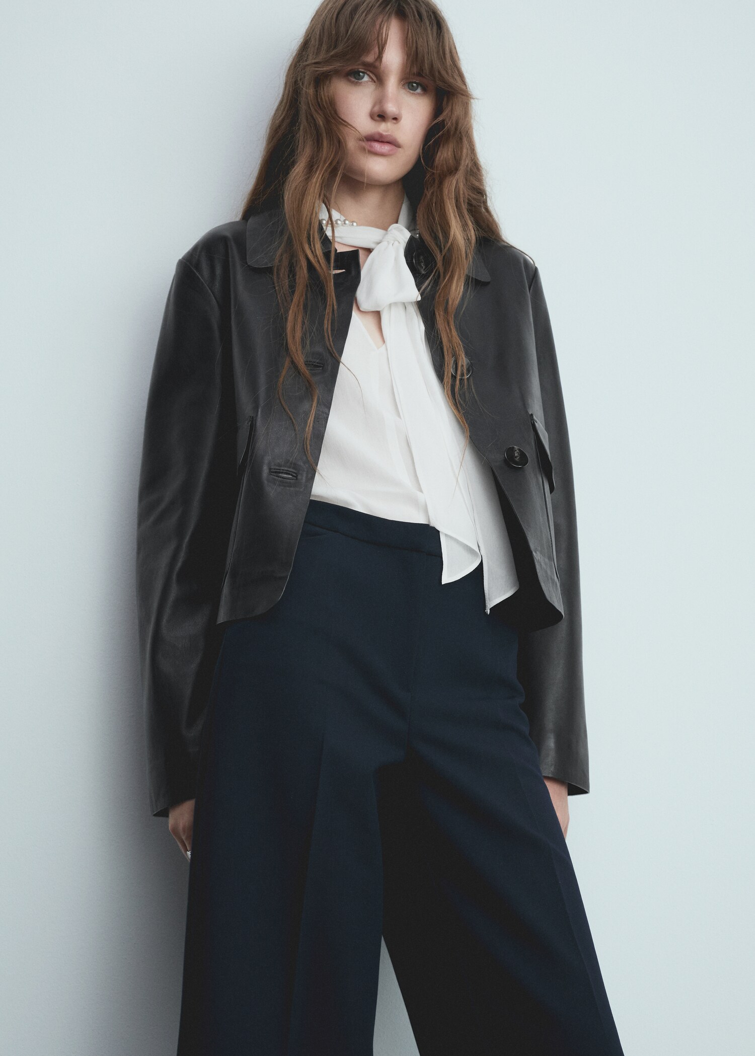Wideleg pleated trousers - Details of the article 1