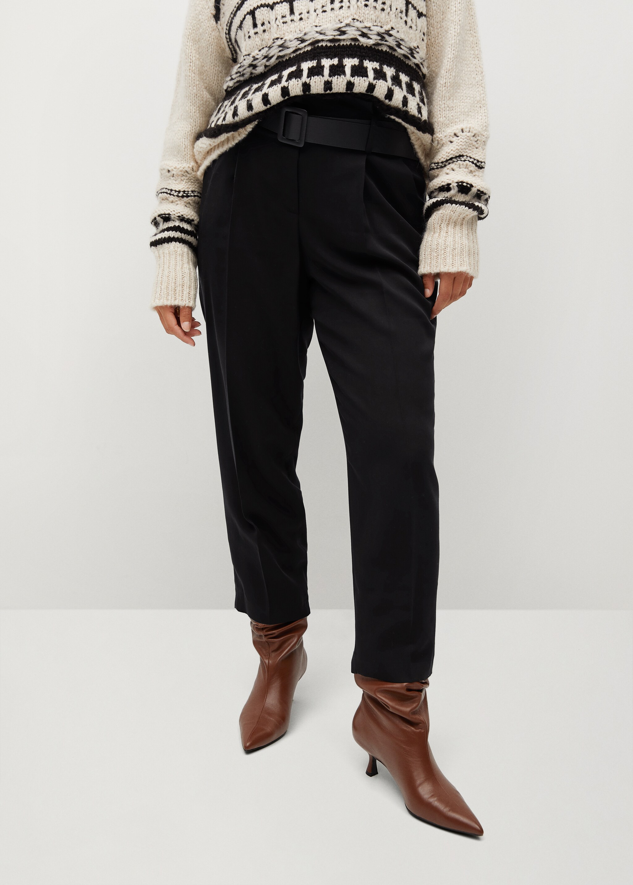 Pantalon tapered-fit crop - Plan moyen