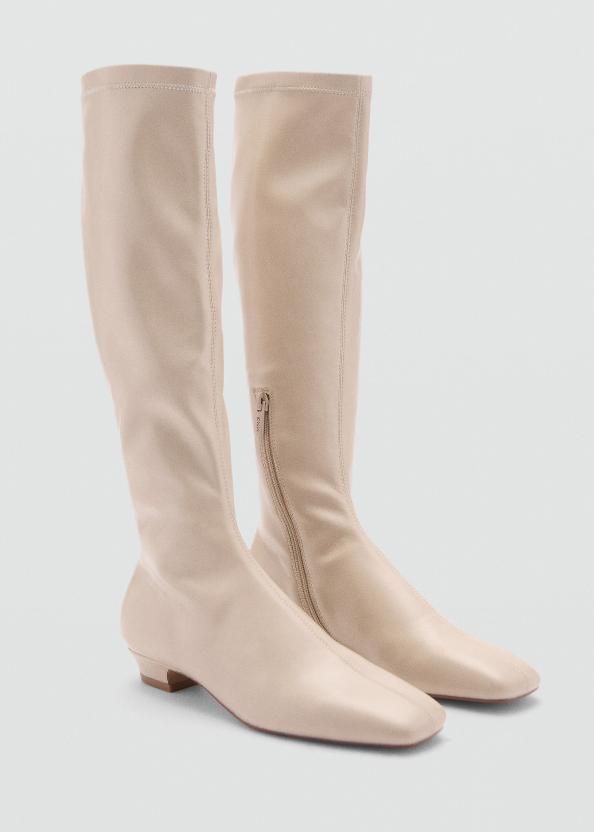 Hochschaftstiefel mit Reißverschluss - Mittlere Ansicht, Beige. Ref: 77067118-00.