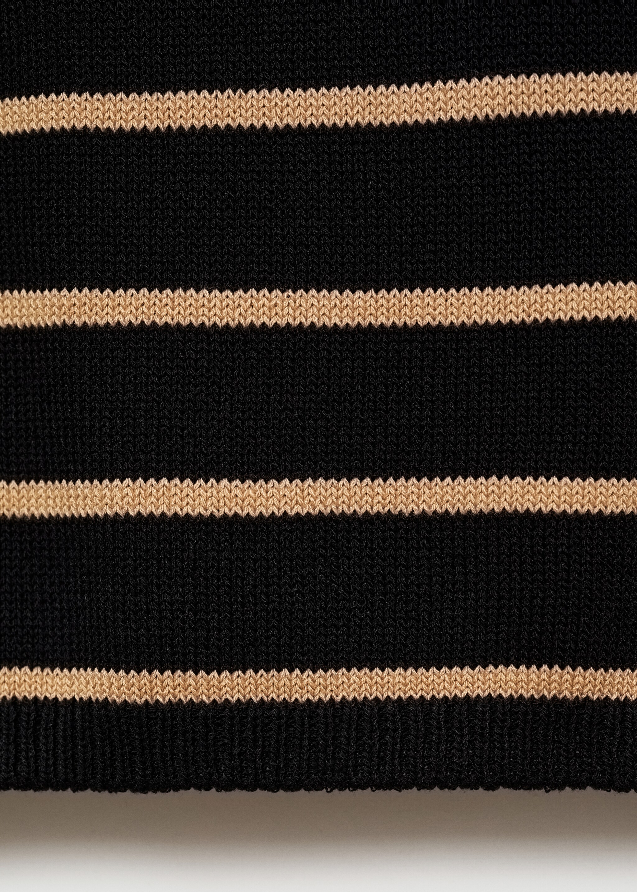 Striped knit top - Details of the article 0, Black. Ref: 77067644-00.