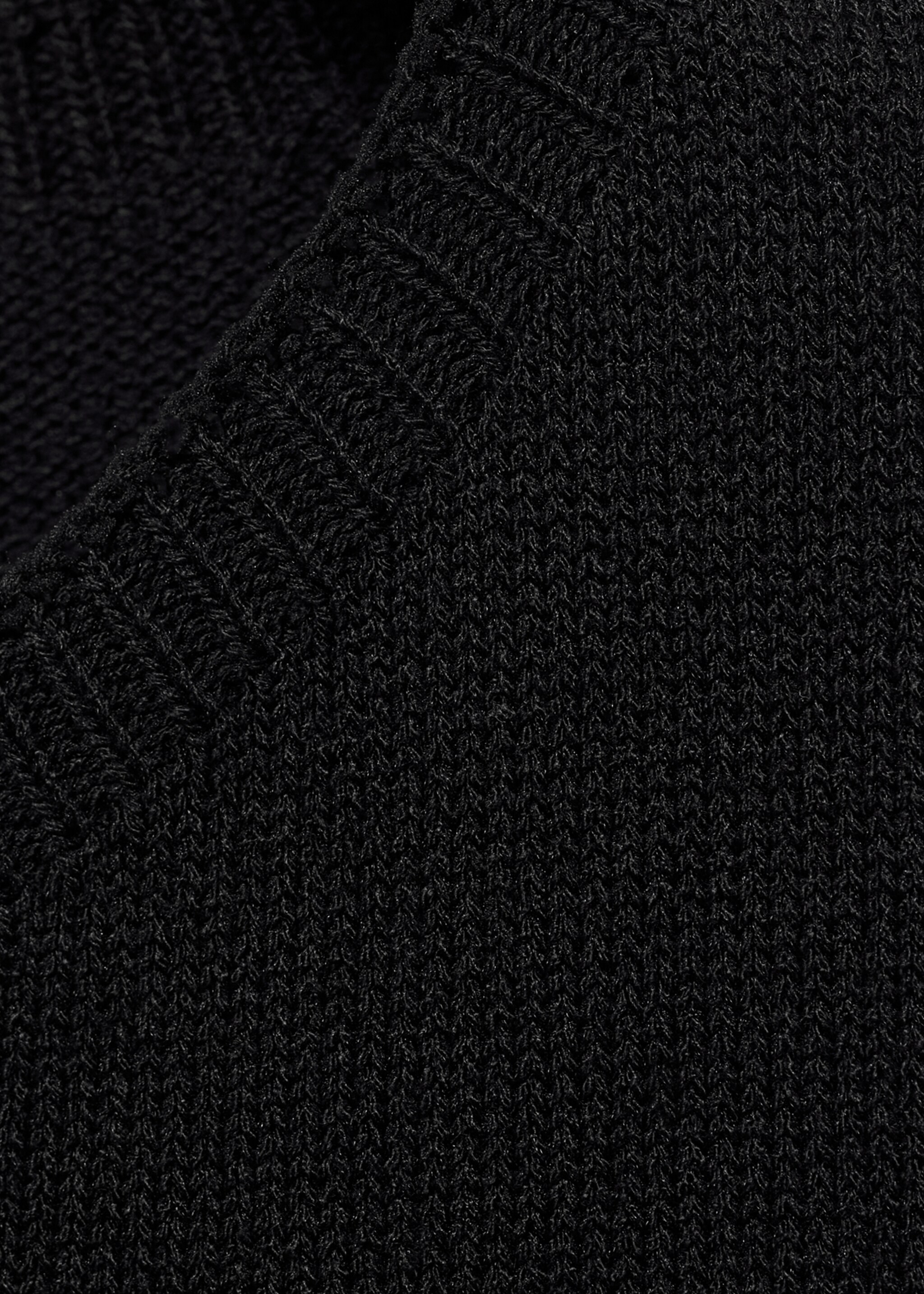 Striped knit top - Details of the article 8, Black. Ref: 77067644-00.