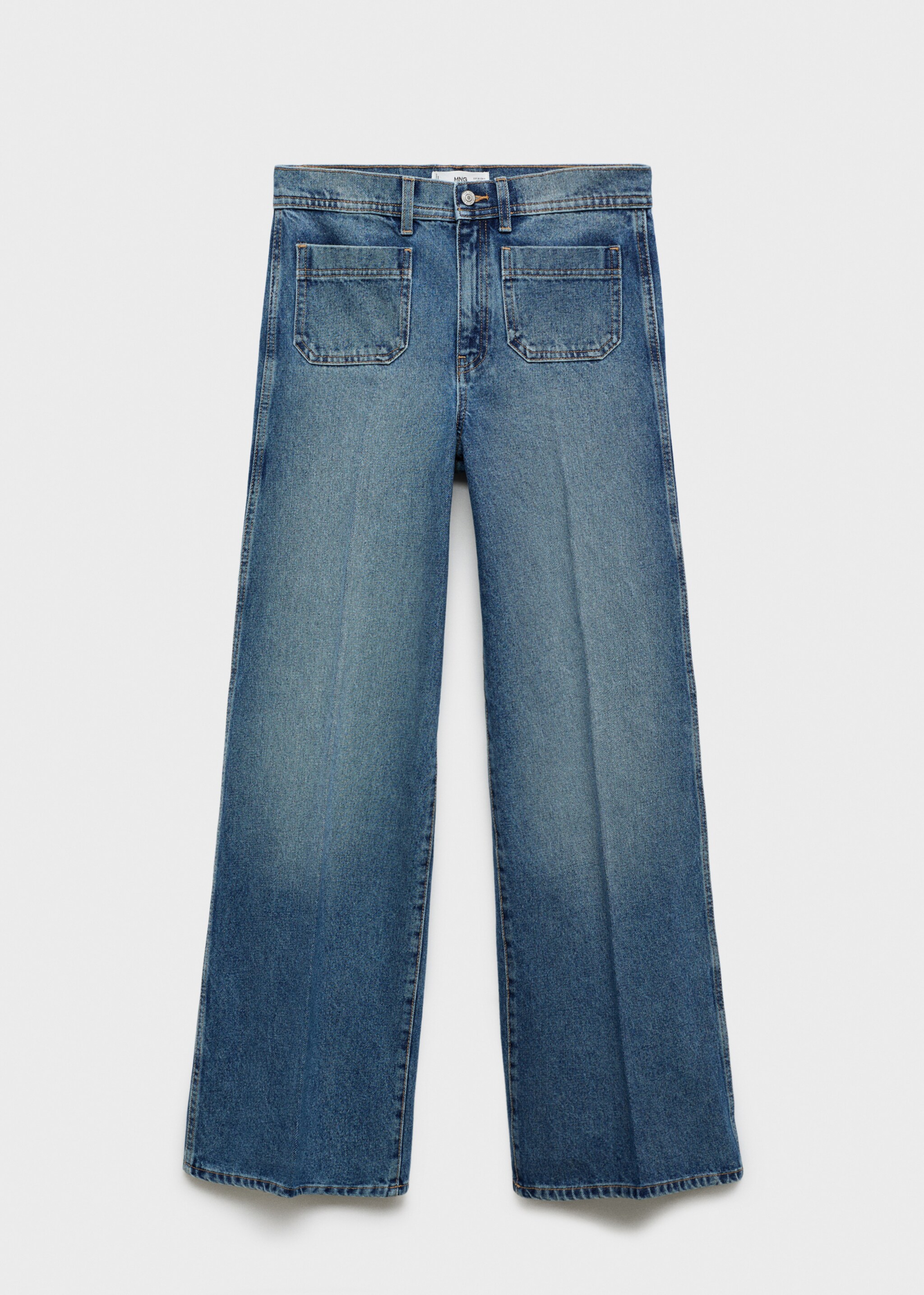 Wide leg jeans with pockets - Article without model, Medium Vintage Blue. Ref: 77067645-00.