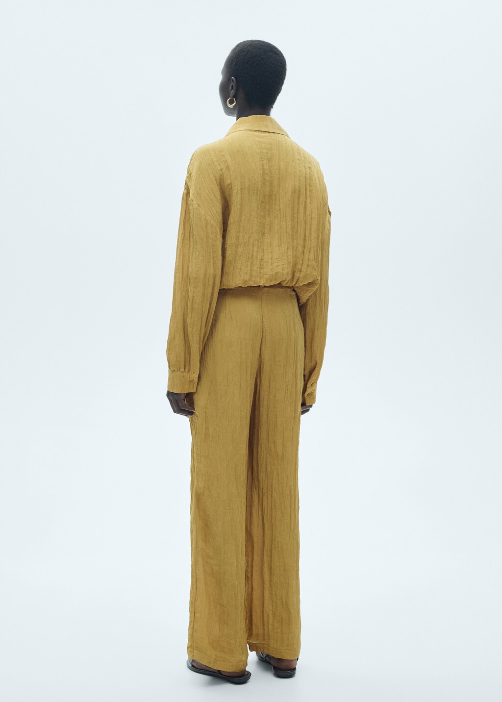 Textured trousers with belt - Women | MANGO OUTLET USA