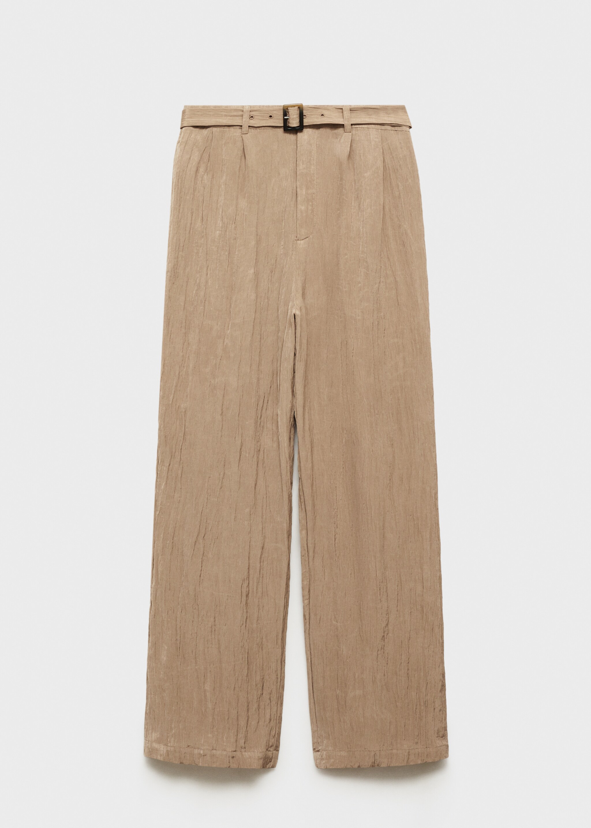 Textured trousers with belt - Article without model, Brown. Ref: 77067646-00.
