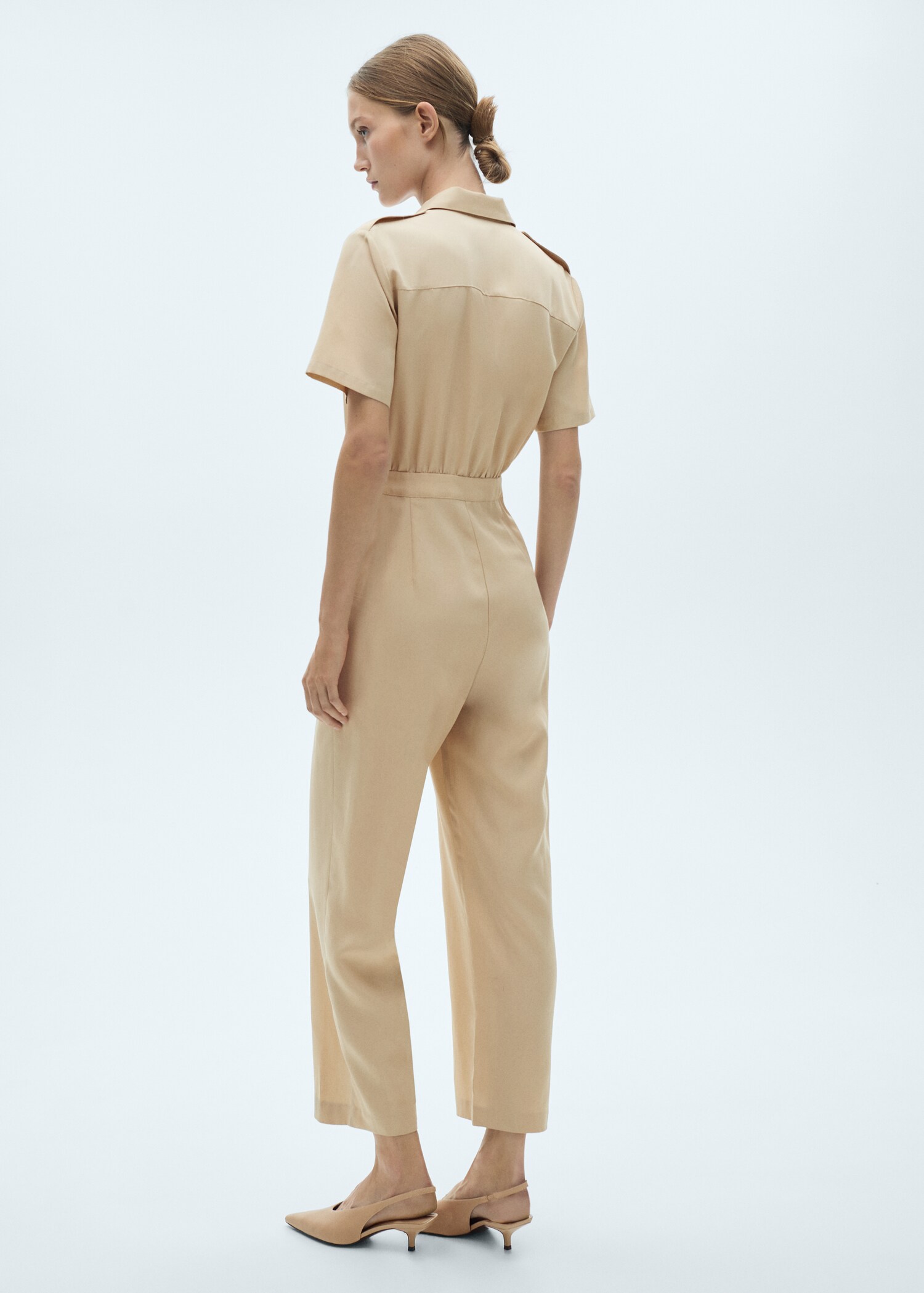 Lyocell shirt-collar jumpsuit - Reverse of the article