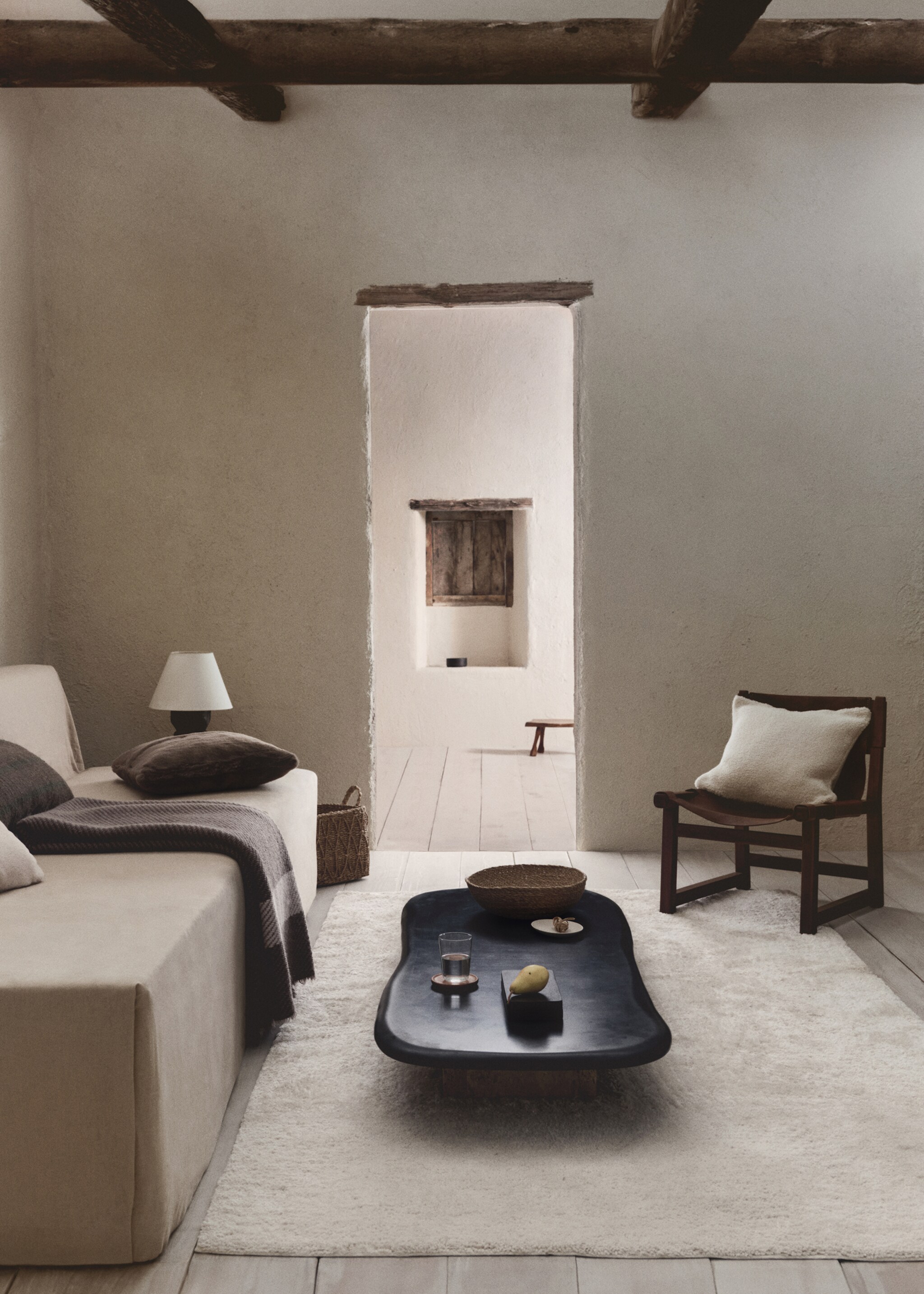 100% wool striped blanket 130x180cm - Details of the article 6, Brown. Ref: 77067652-00.