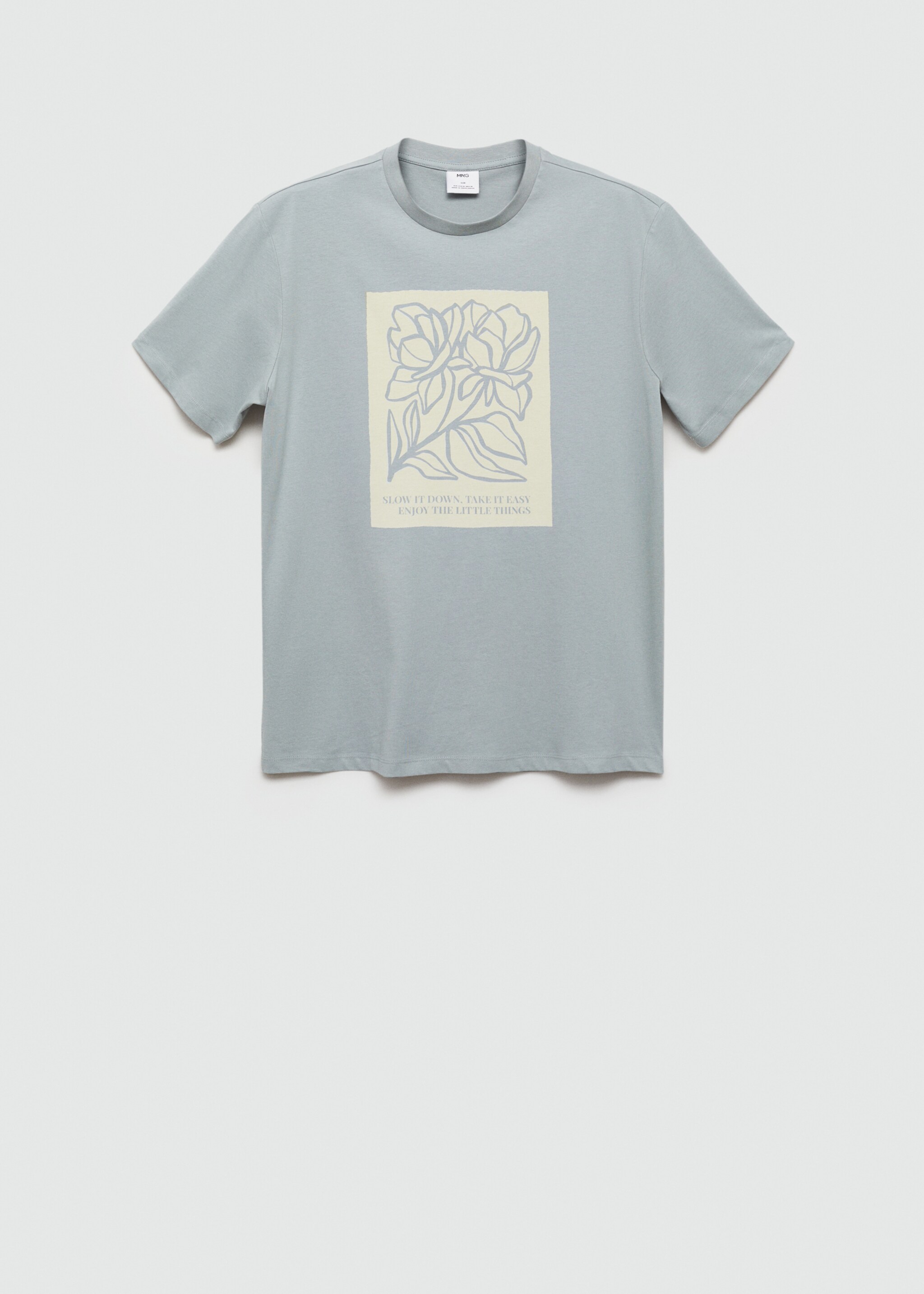 T-Shirt aus 100 % Baumwolle mit Muster auf der Brustpartie - Artikel ohne Model