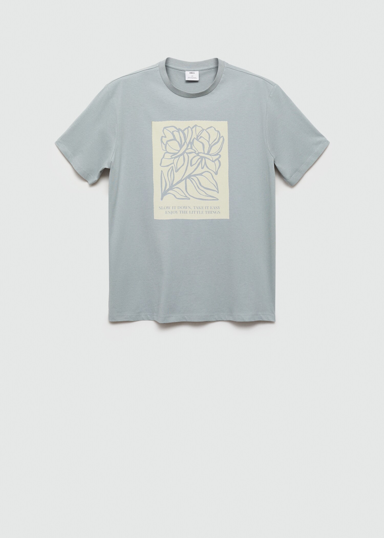 T-Shirt aus 100 % Baumwolle mit Muster auf der Brustpartie - Artikel ohne Model