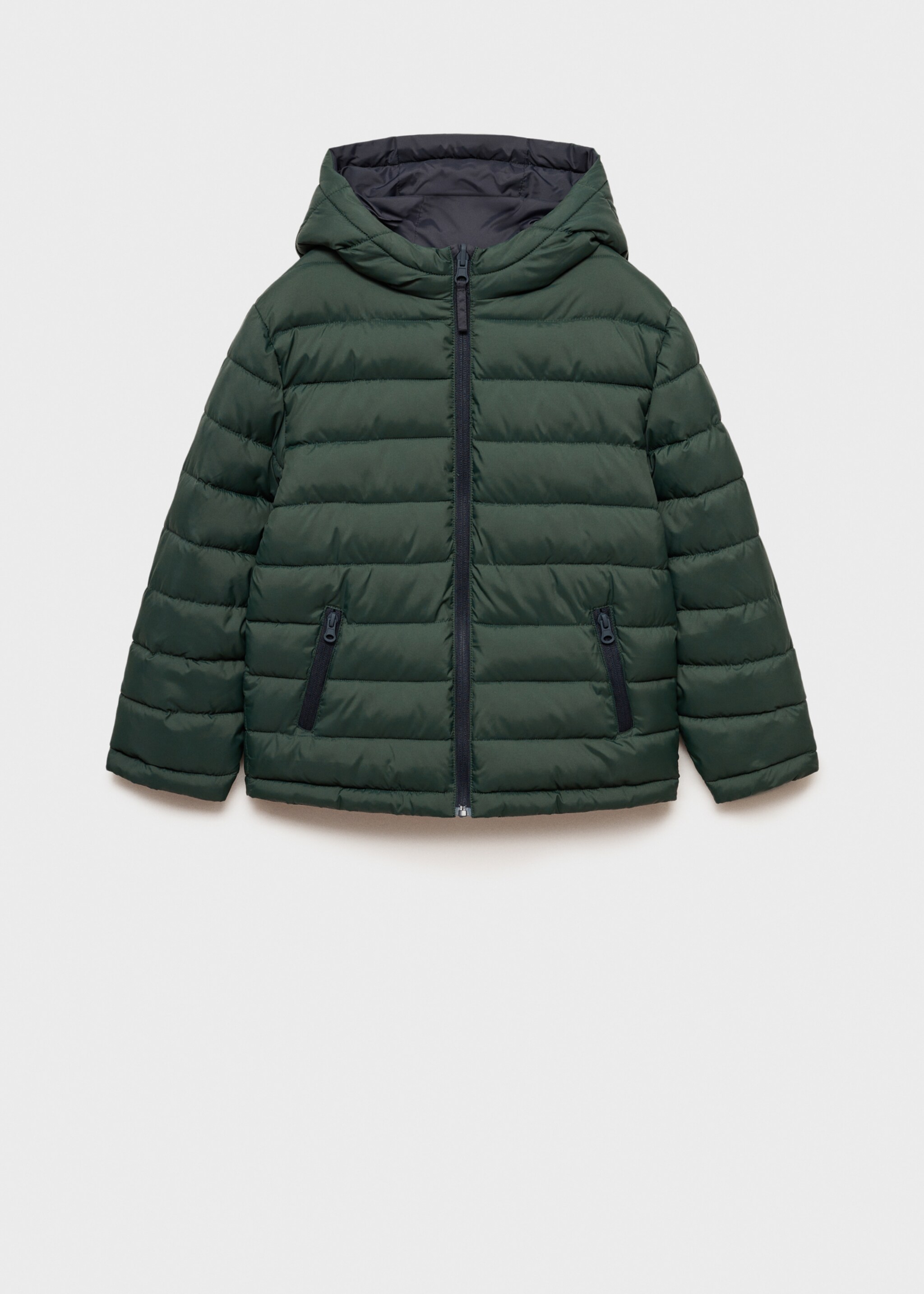Quilted reversible anorak - Article without model, Dark Green. Ref: 77067660-00.