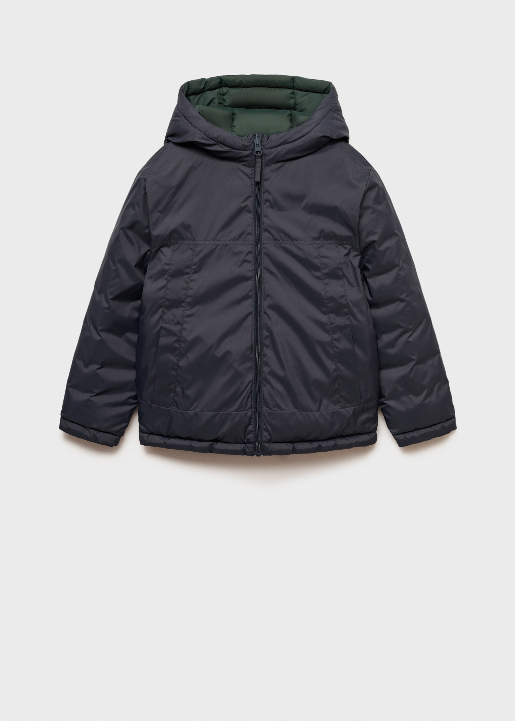 Quilted reversible anorak - Details of the article 0, Dark Green. Ref: 77067660-00.