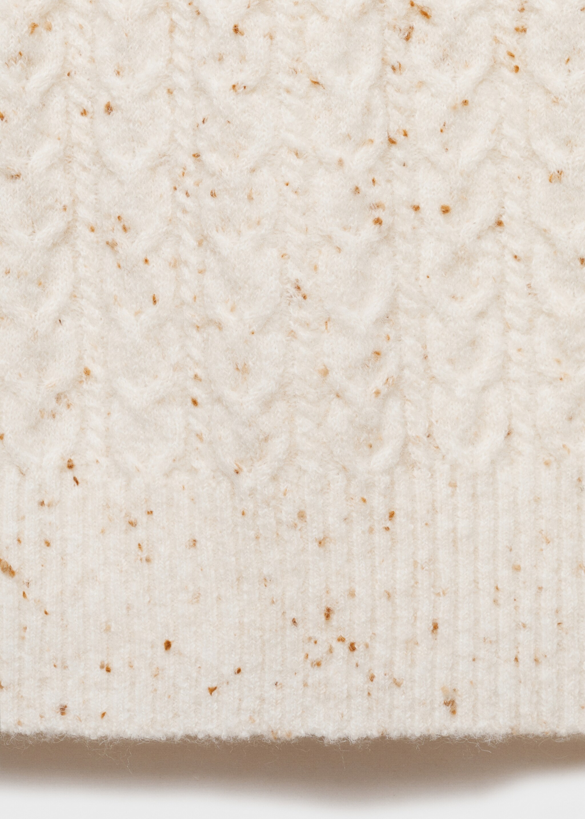 Turtle neck knit dress - Details of the article 0, Ecru. Ref: 77067661-00.