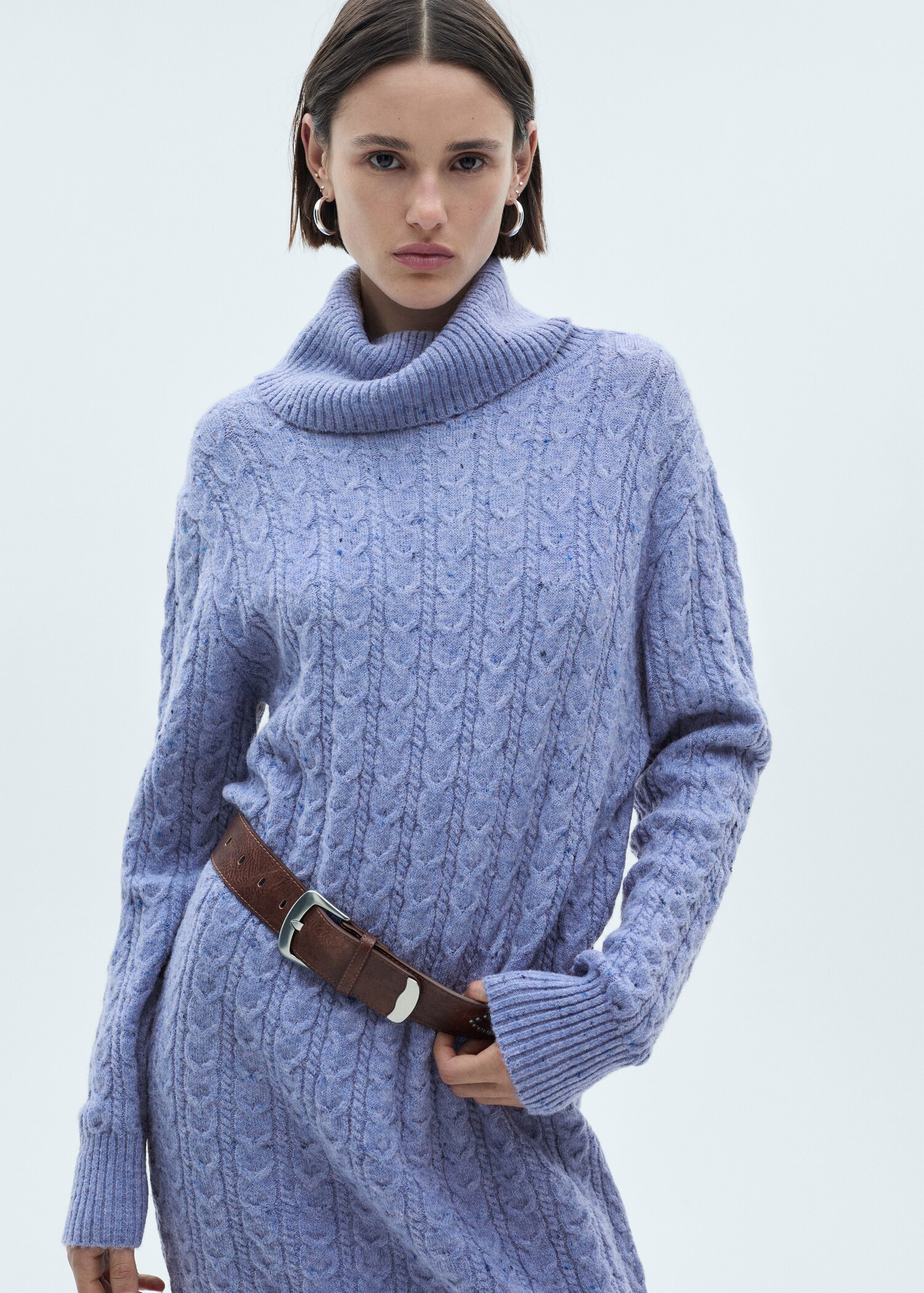 Turtle neck knit dress - Medium plane