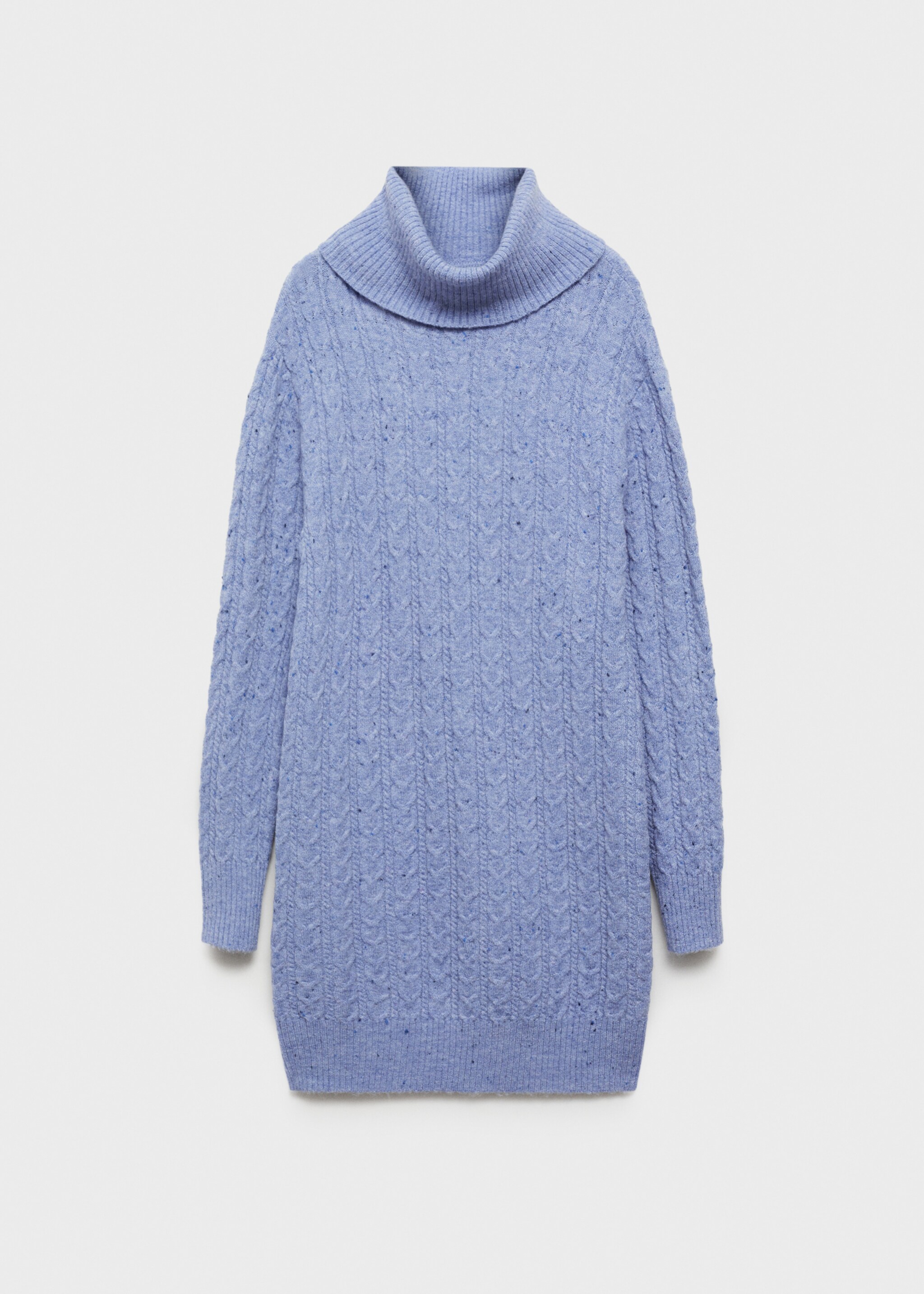 Turtle neck knit dress - Article without model, Sky Blue. Ref: 77067661-00.