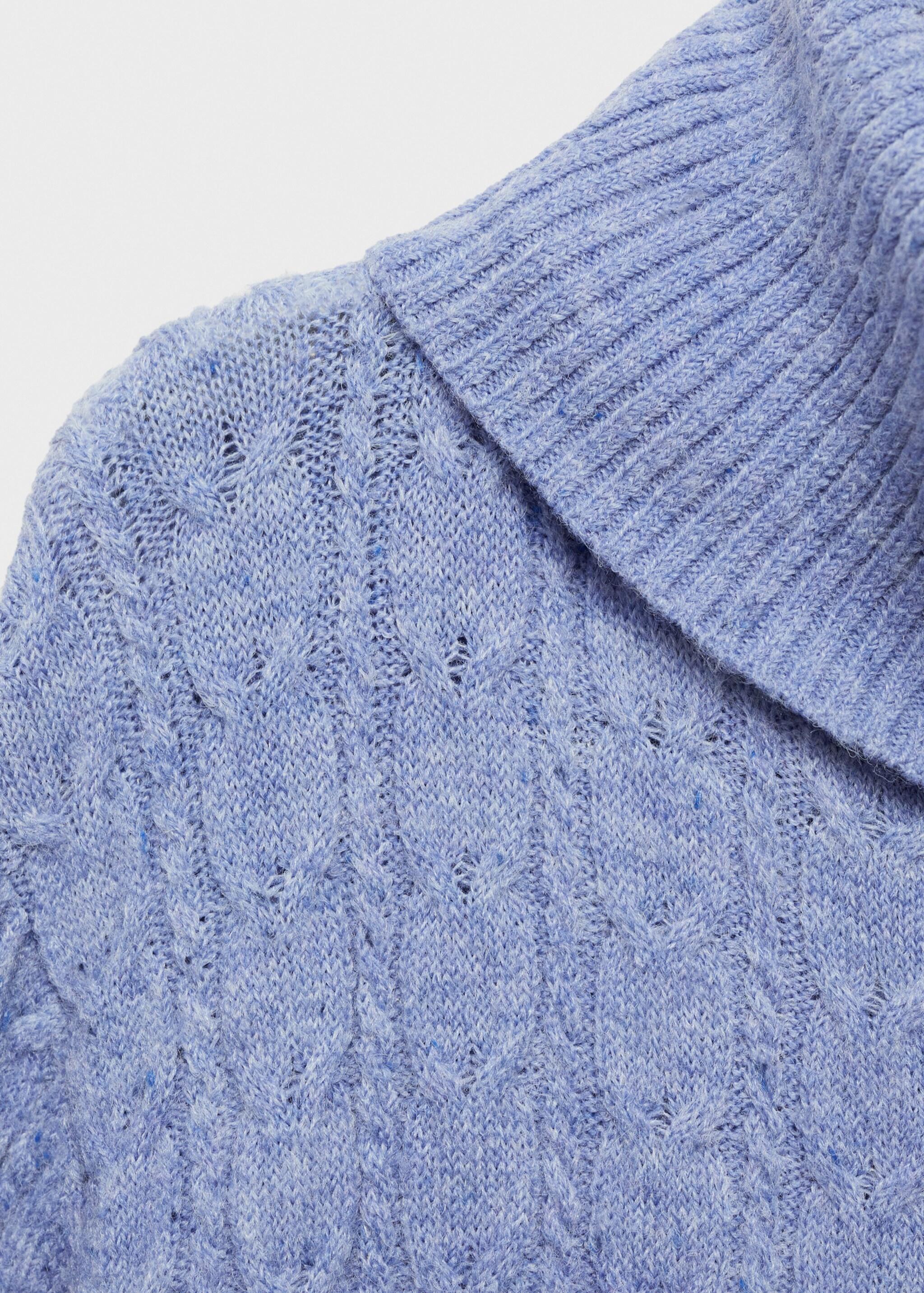 Turtle neck knit dress - Details of the article 8, Sky Blue. Ref: 77067661-00.