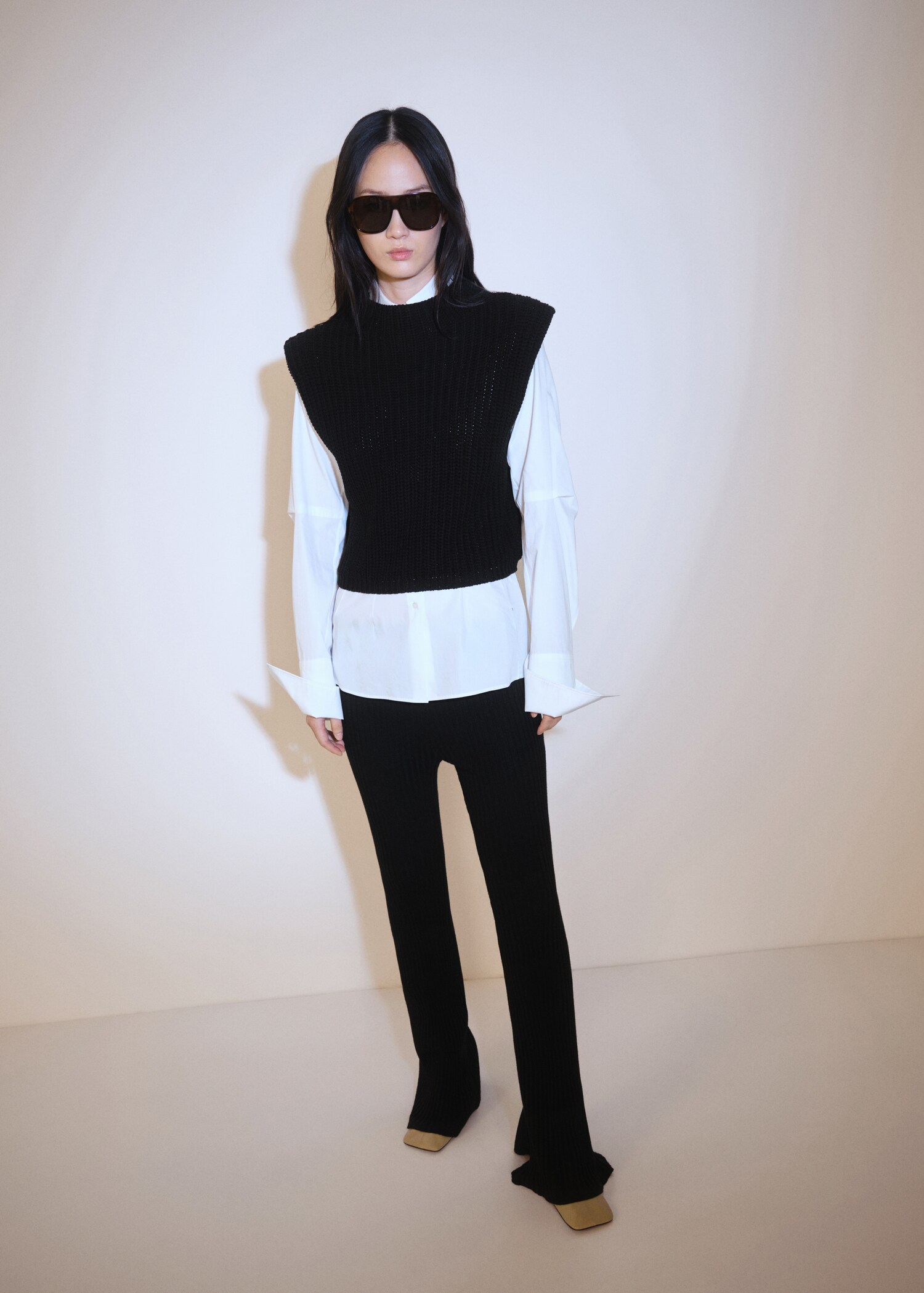 Pantalon évasé maille côtelée - Détail de l'article 2