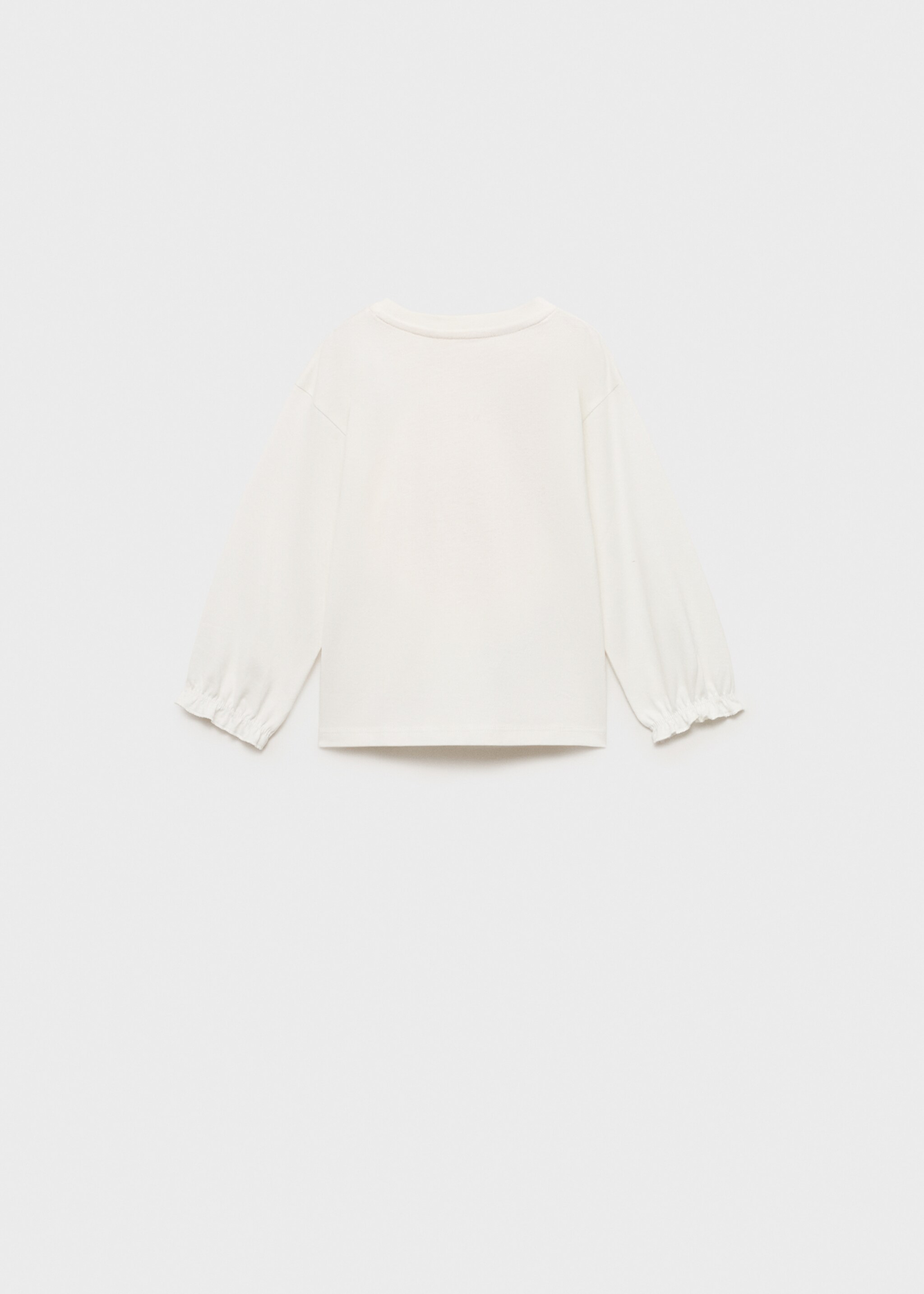 Long-sleeved t-shirt with embossed print - Reverse of the article, Off White. Ref: 77067665-00.