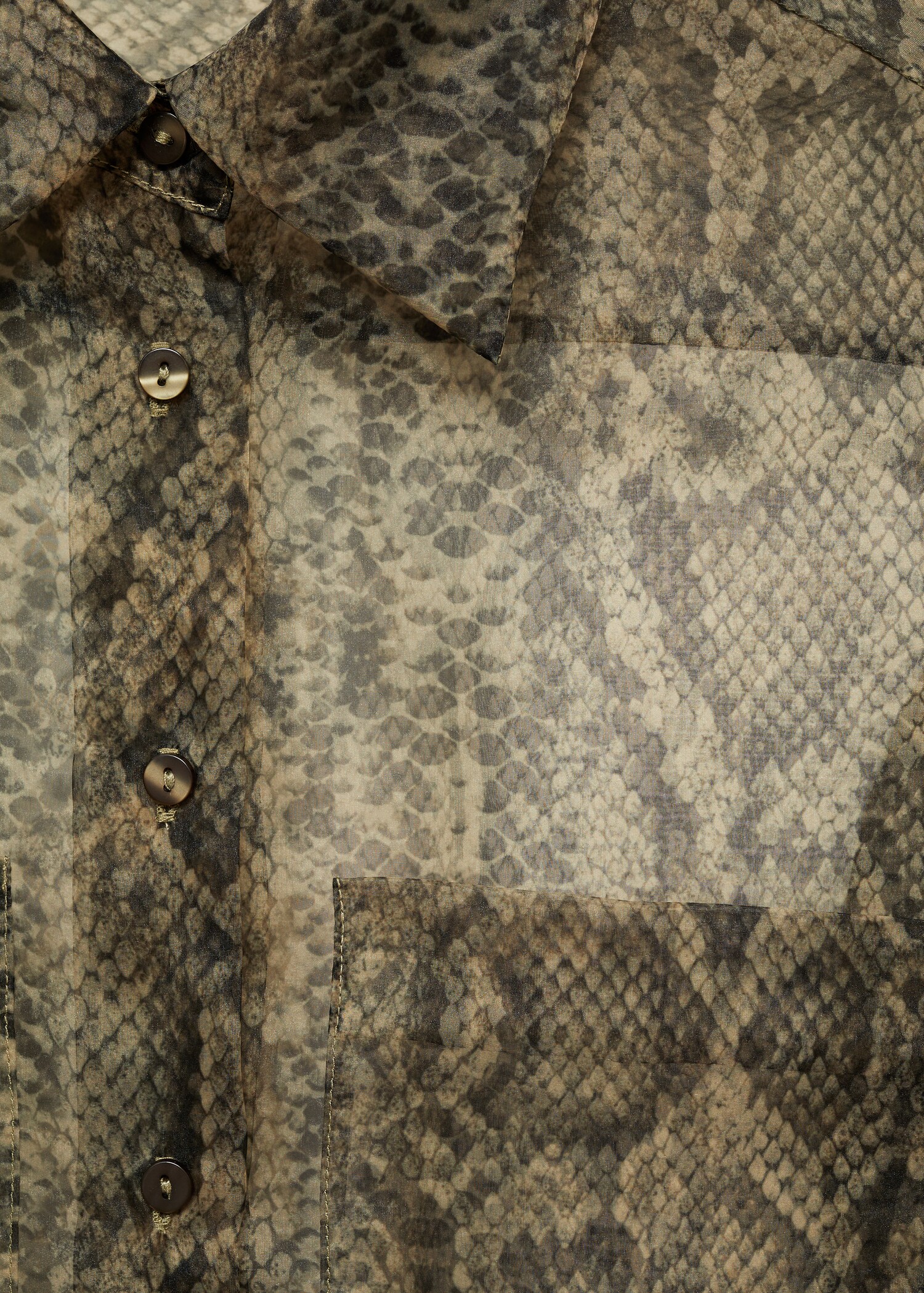 Ημιδιαφανές πουκάμισο από οργάντζα animal print - Λεπτομέρεια του προϊόντος 8