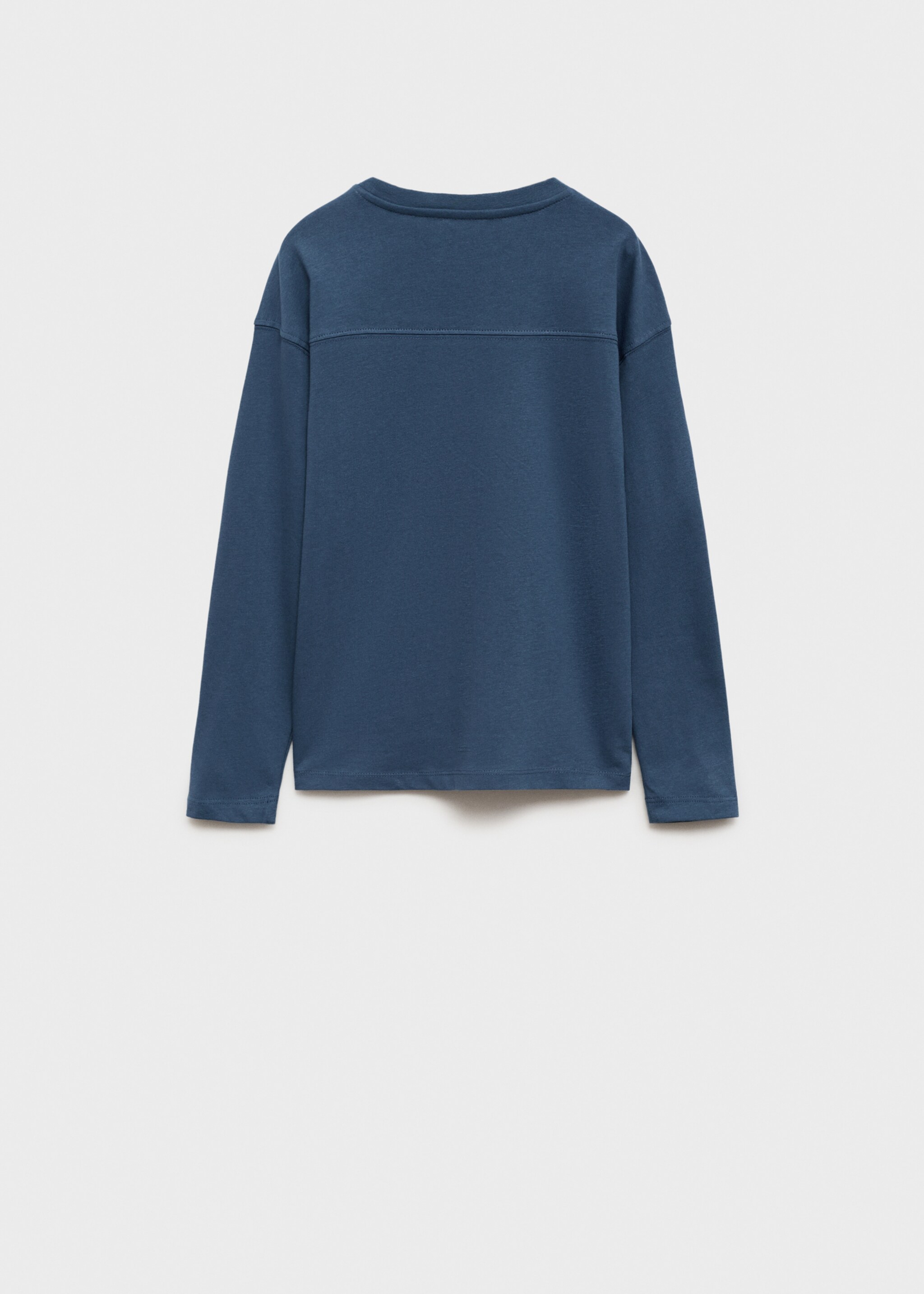 Embossed details printed t-shirt - Reverse of the article, Blue. Ref: 77067667-00.