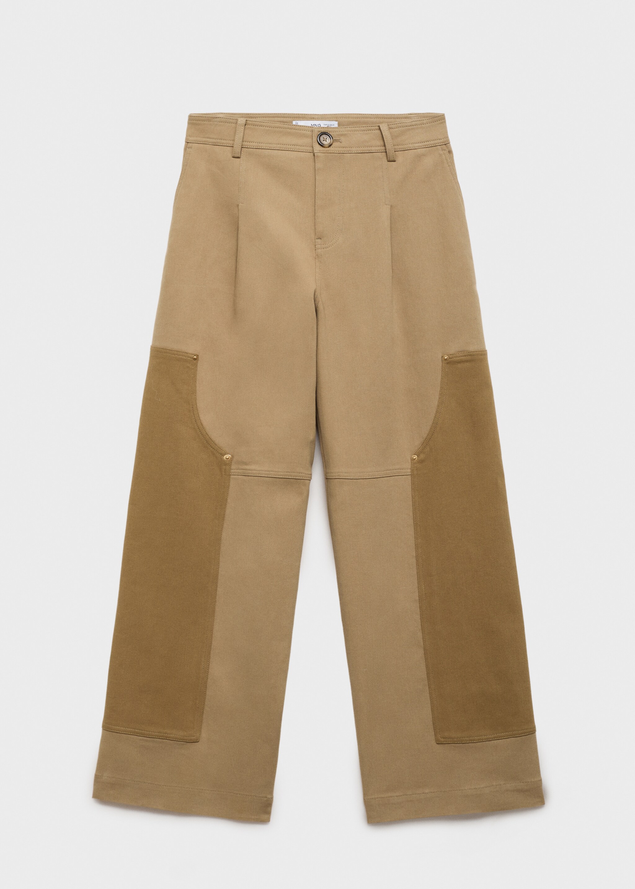 Pantalon empiècements contrastants - Article sans modèle, Beige. Ref: 77067670-00.