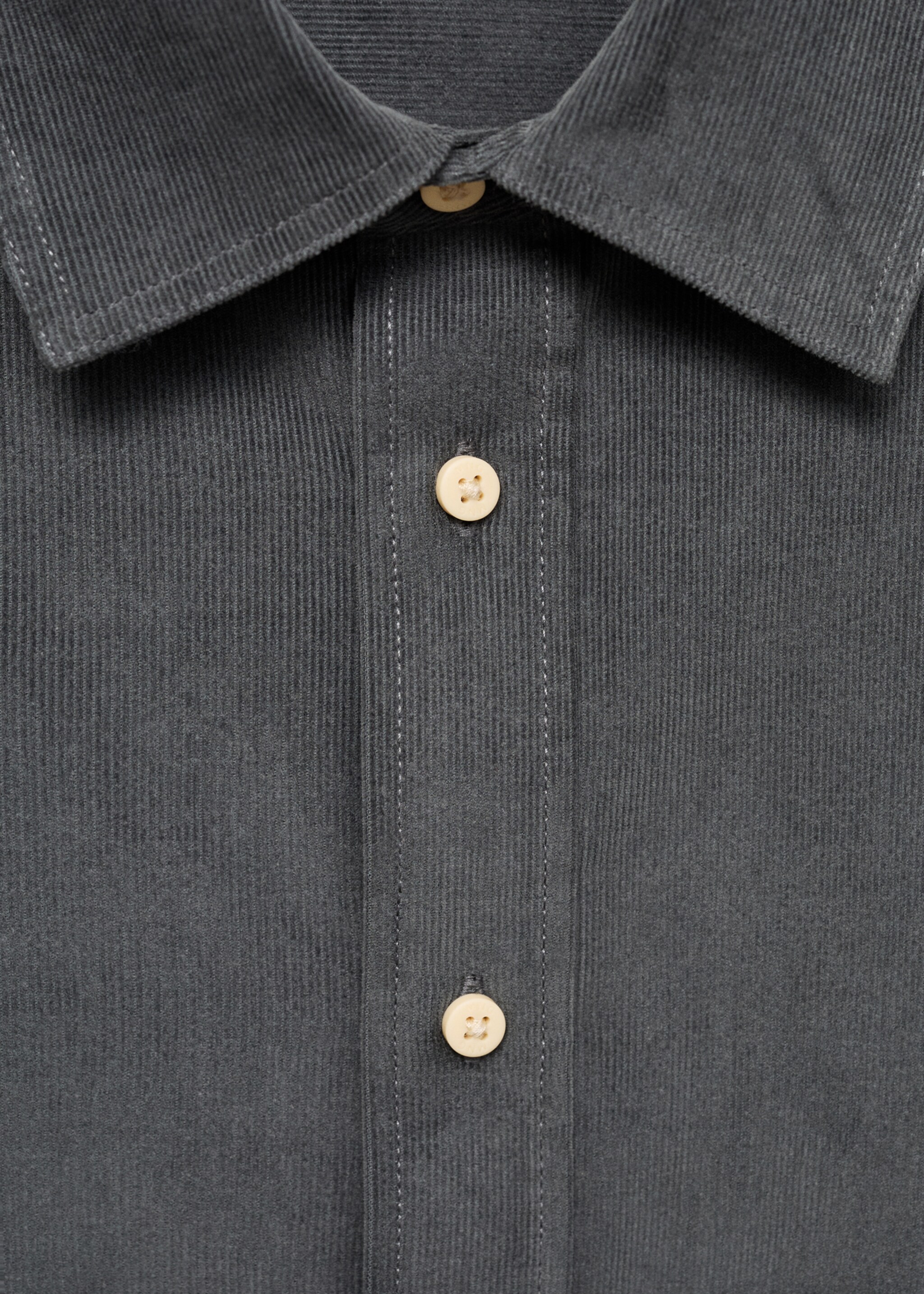 Corduroy regular fit overhemd - Detail van het artikel 8, Antraciet. Ref: 77067673-00.
